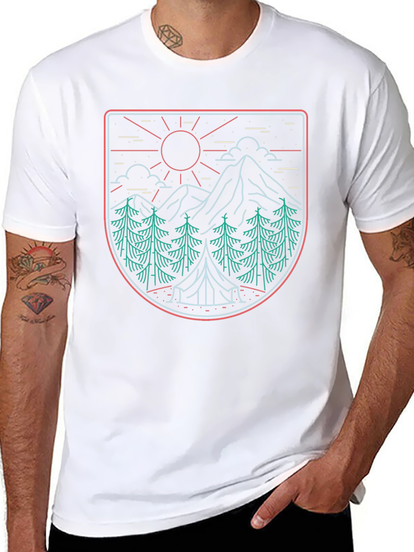 Nature Graphic Tee - Camping Adventure Design