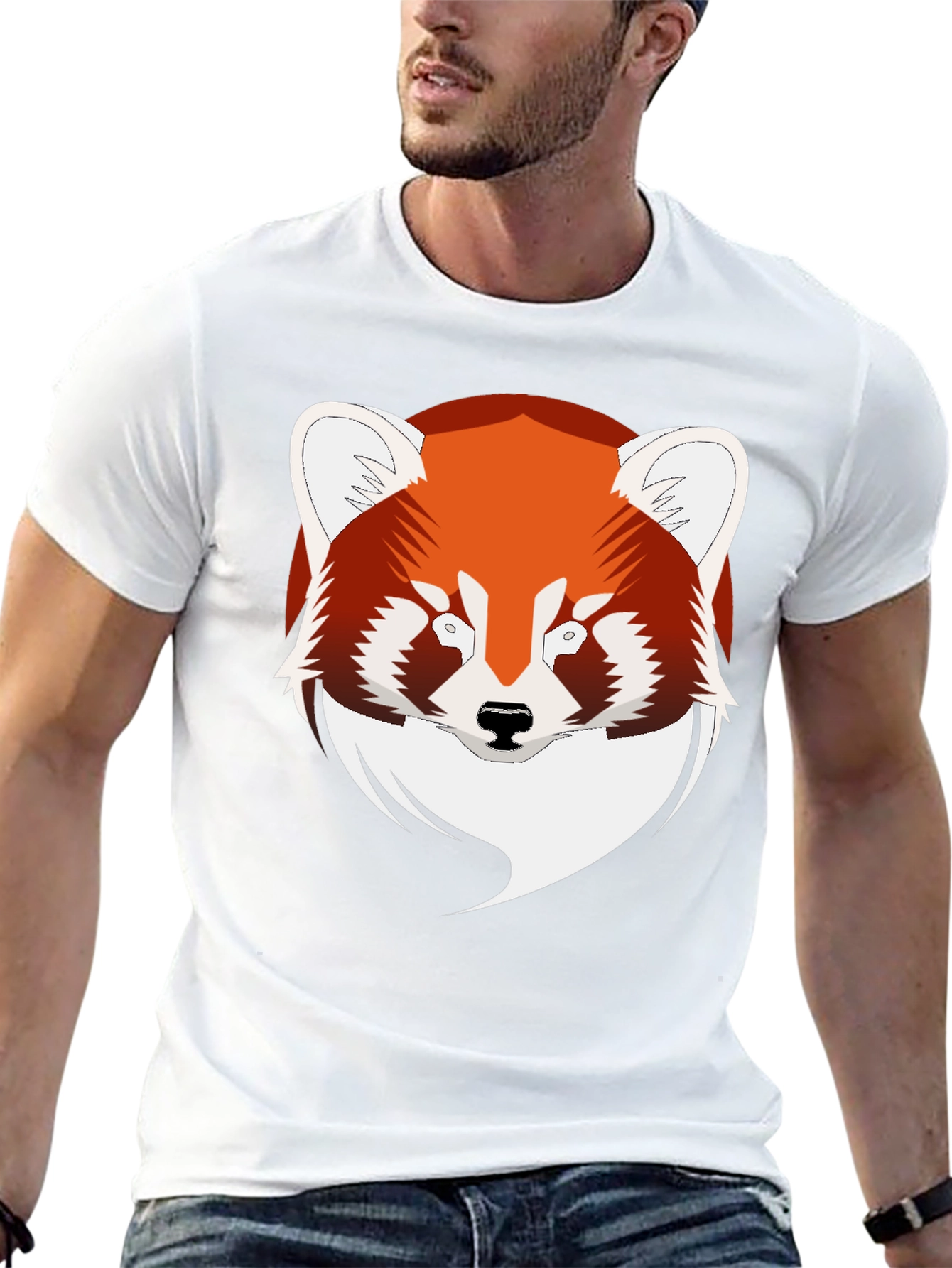 Red Panda Graphic Black T-Shirt