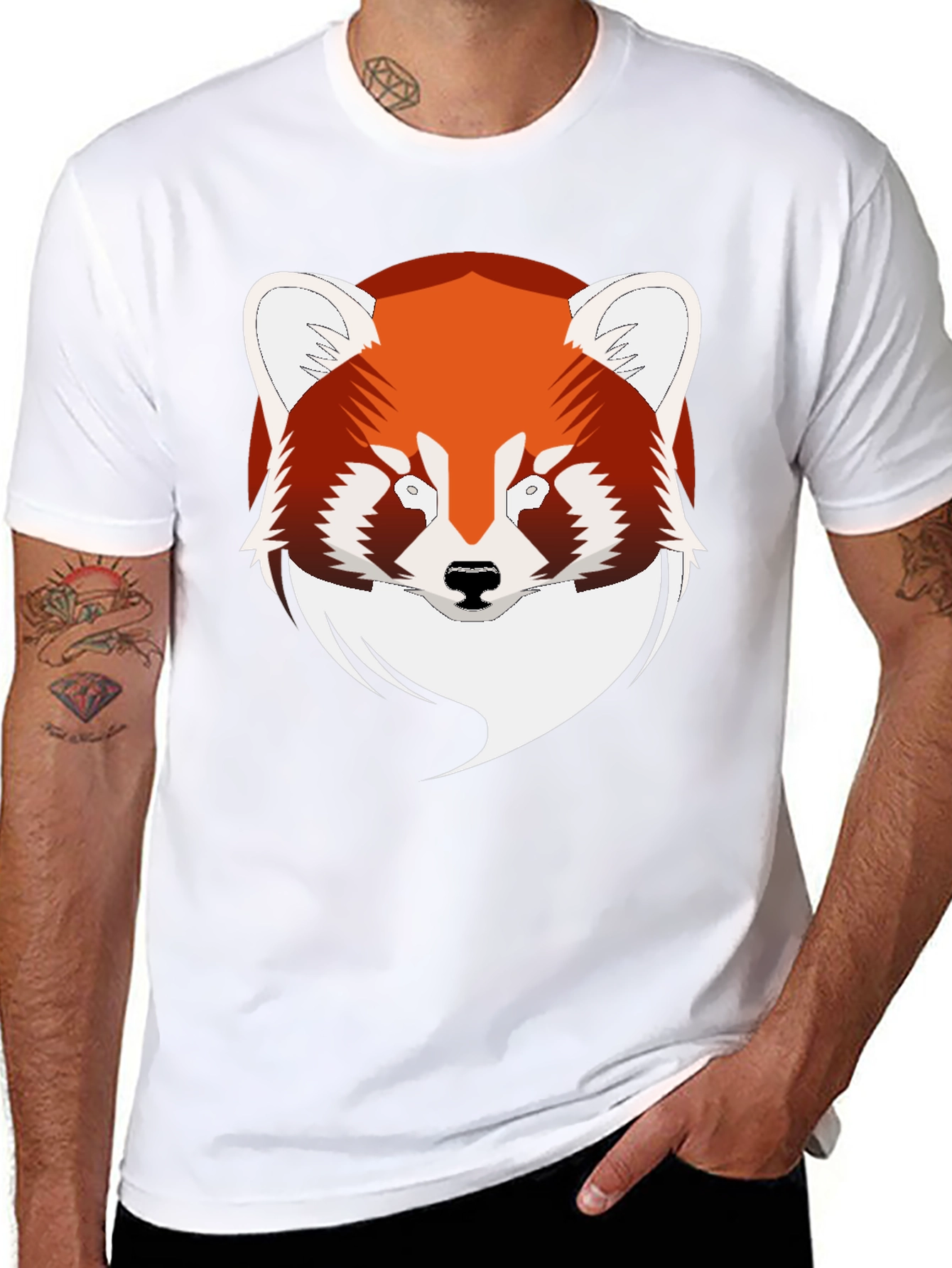 Red Panda Graphic Black T-Shirt