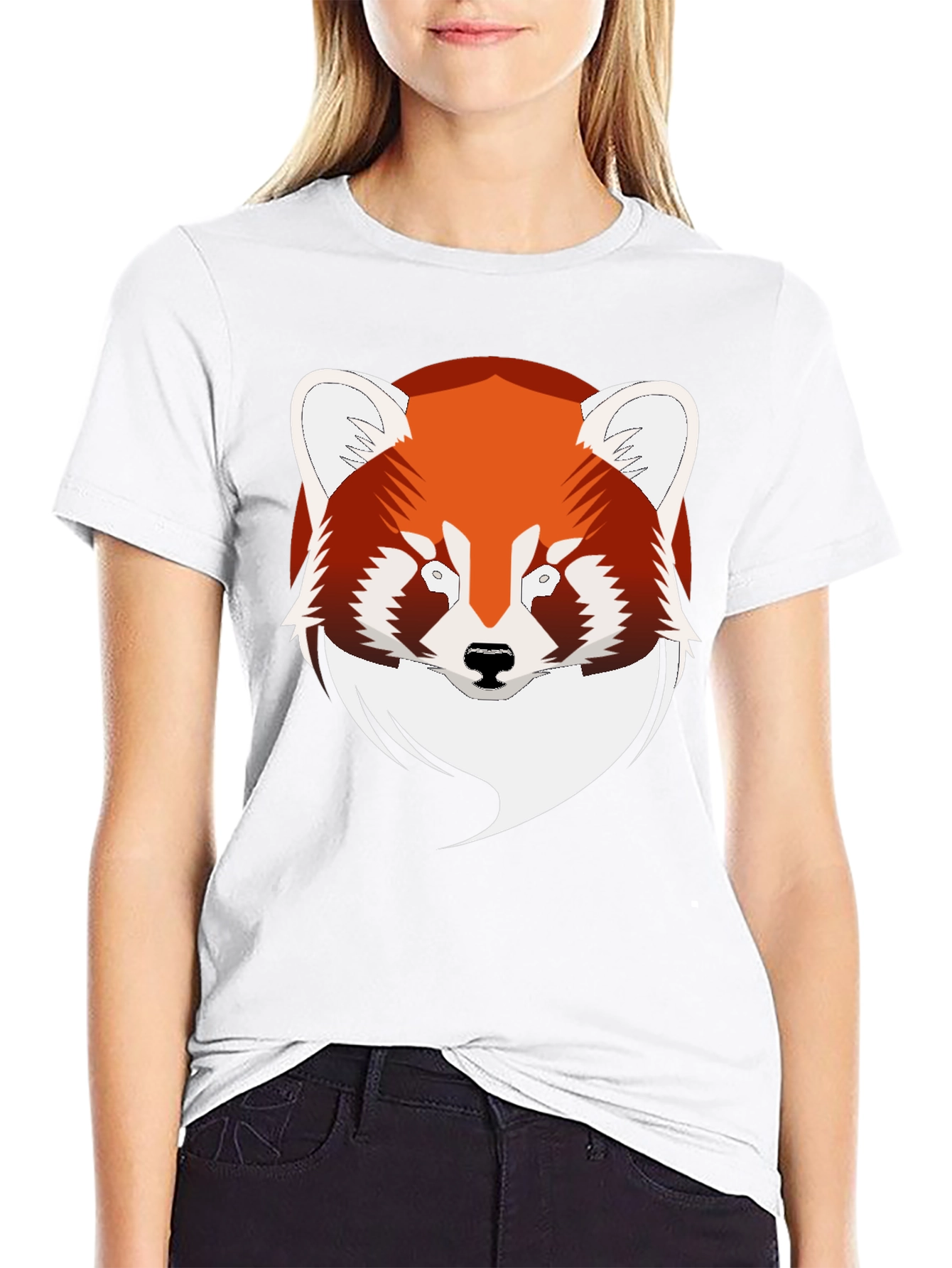 Red Panda Graphic Black T-Shirt