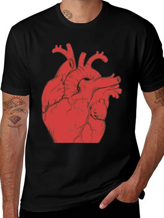 Anatomical Heart Graphic T-Shirt - Black