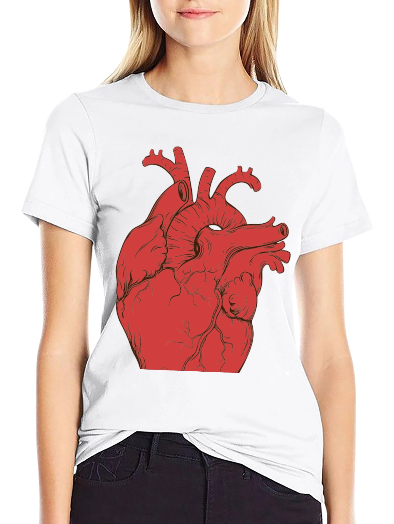 Anatomical Heart Graphic T-Shirt - Black