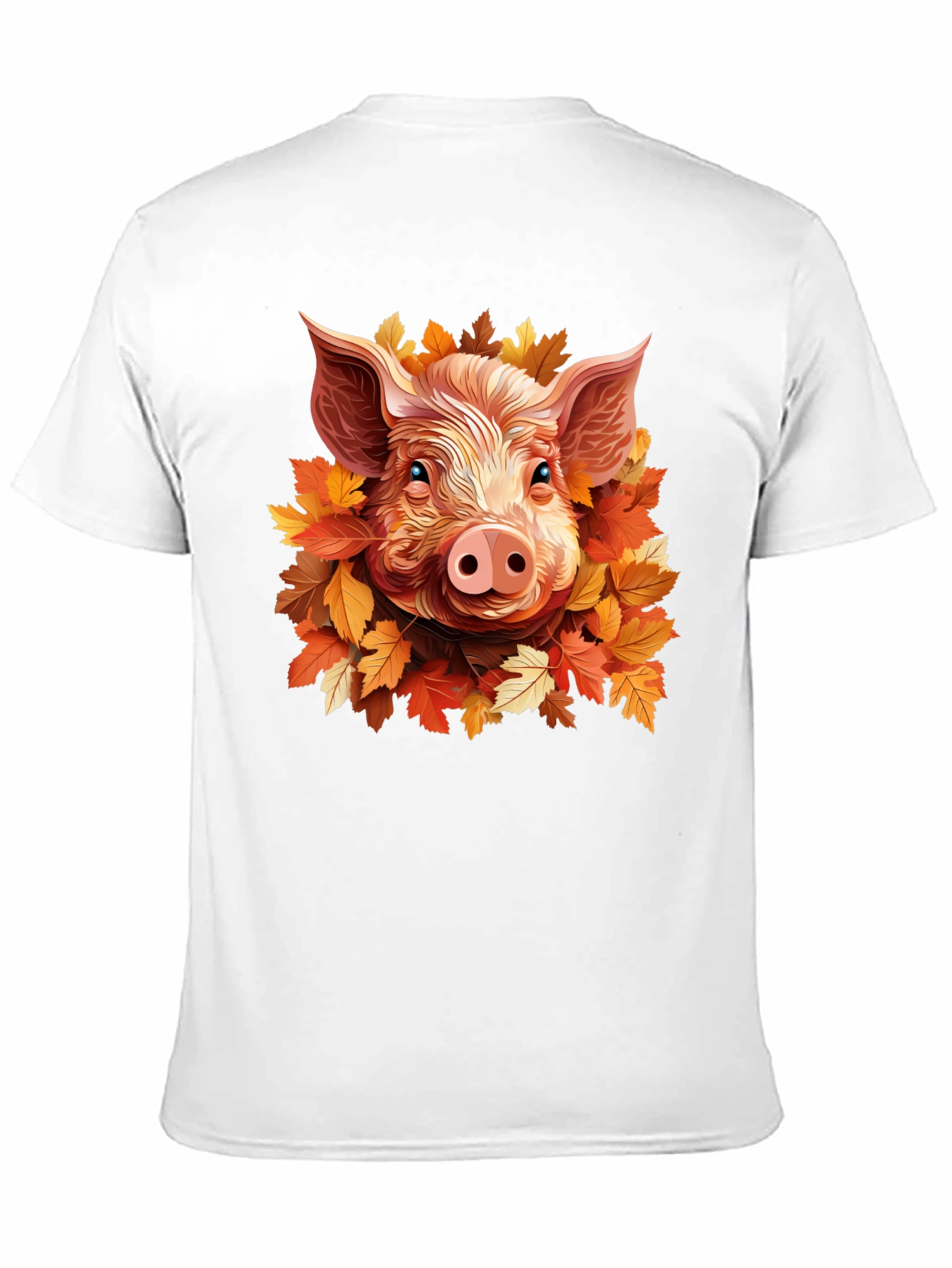 Pig in Autumn Leaves T-Shirt