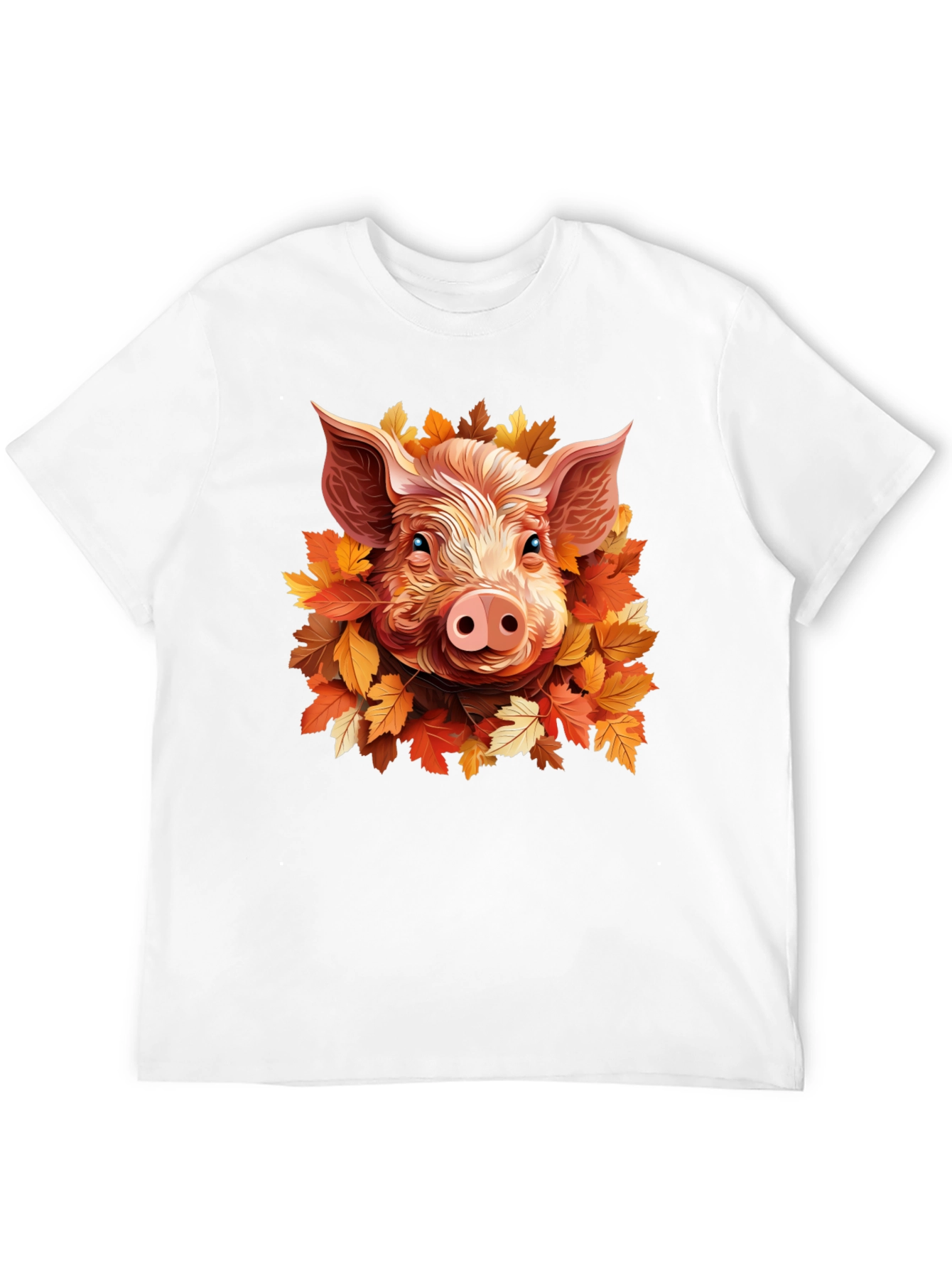 Pig in Autumn Leaves T-Shirt
