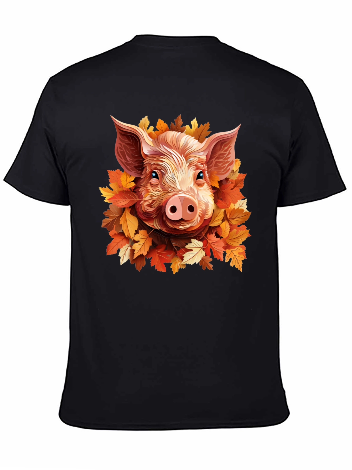 Pig in Autumn Leaves T-Shirt