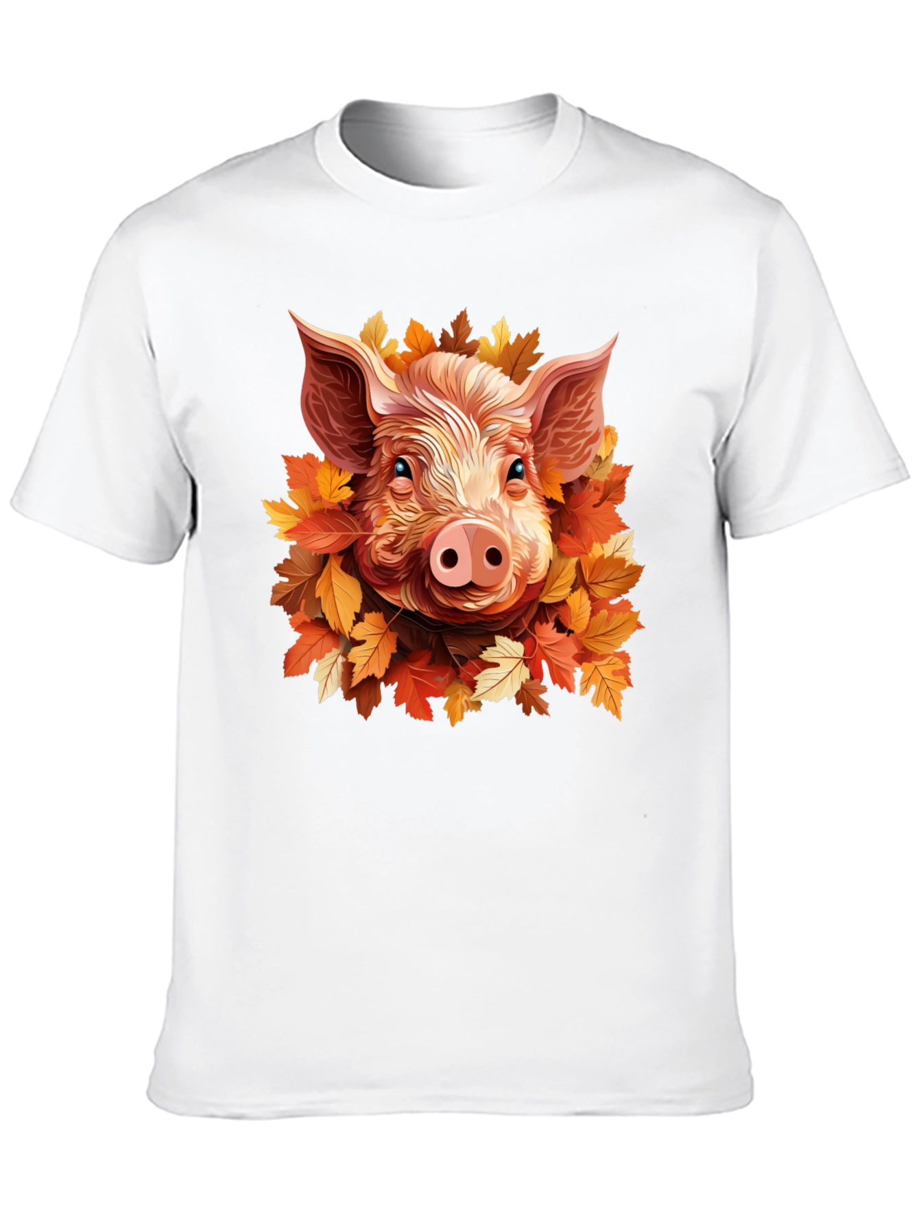 Pig in Autumn Leaves T-Shirt