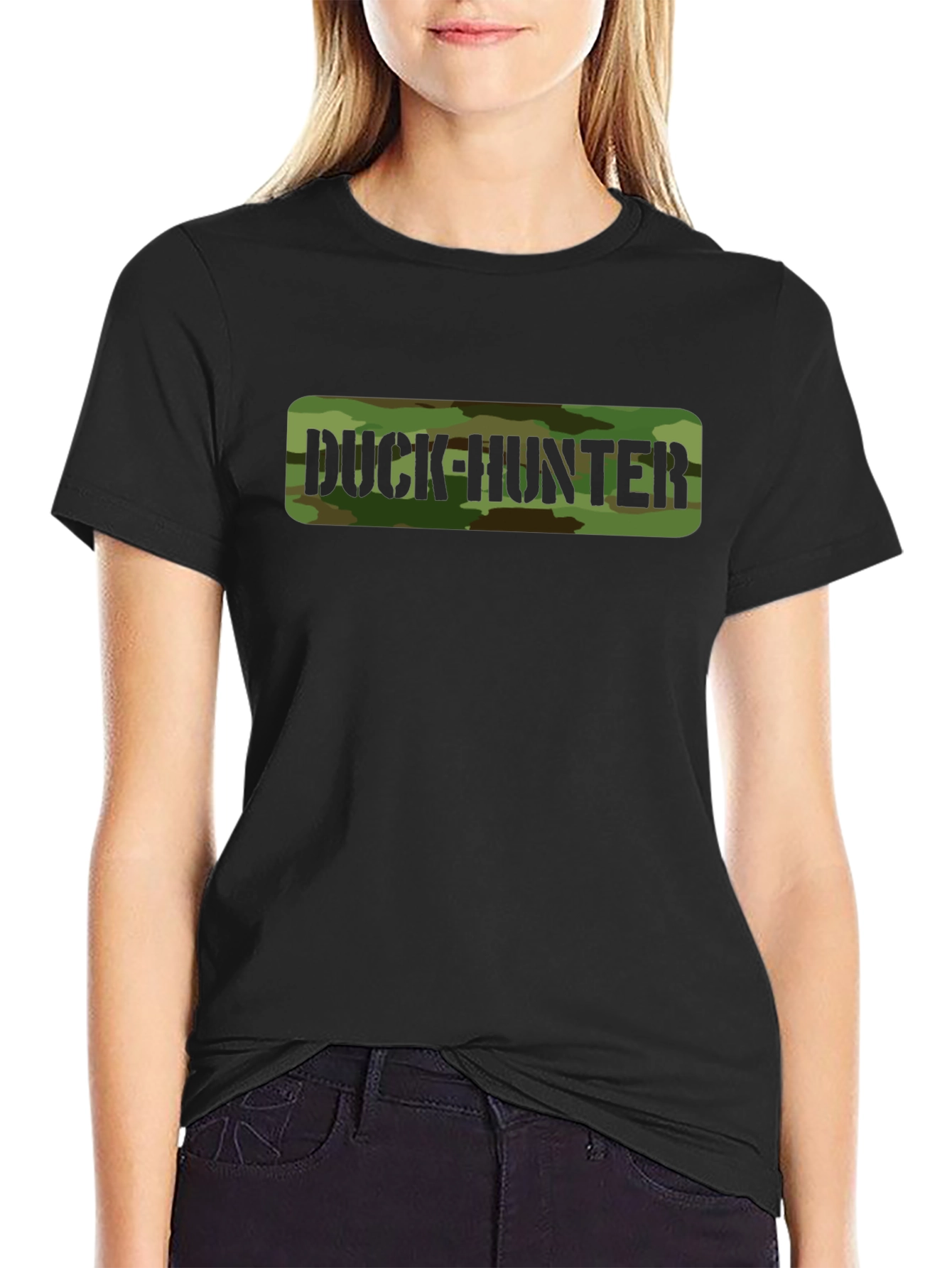 Duck Hunter Camo Graphic T-Shirt - Black