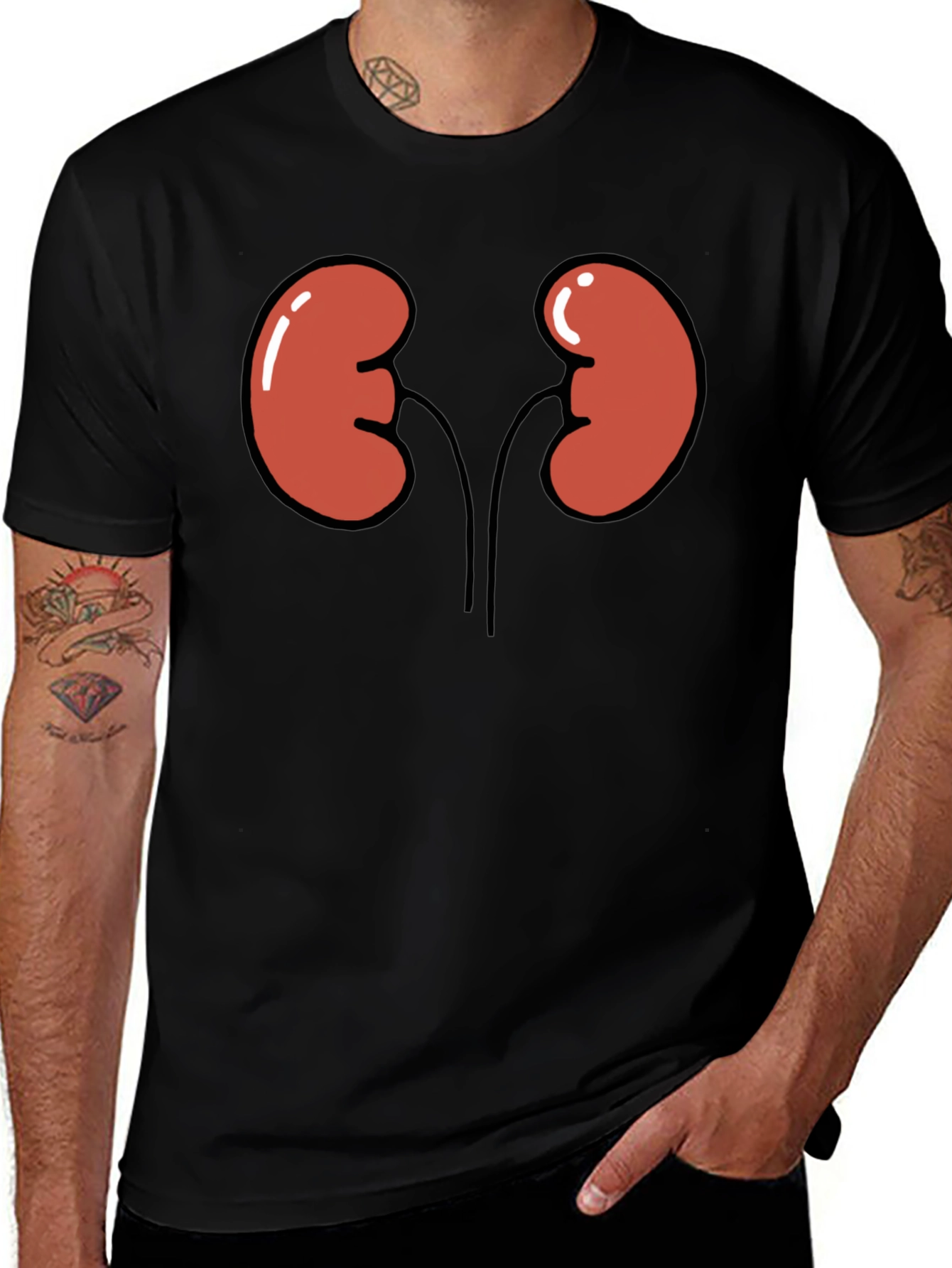 Kidney Graphic Tee - Black Unisex T-Shirt