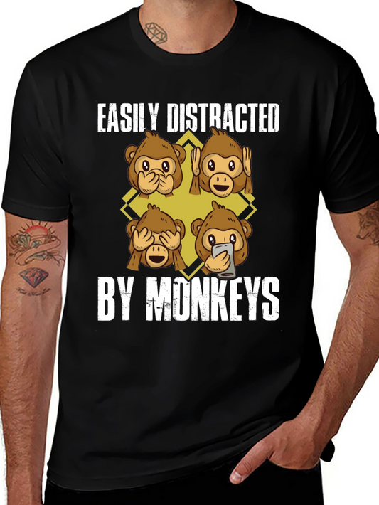 Easily Distracted By Monkeys Graphic Tee