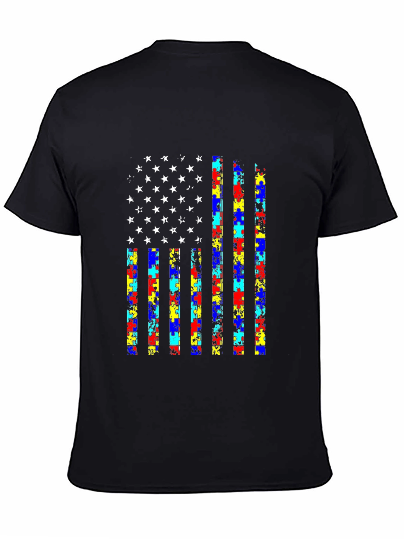 Autism Awareness USA Flag T-Shirt