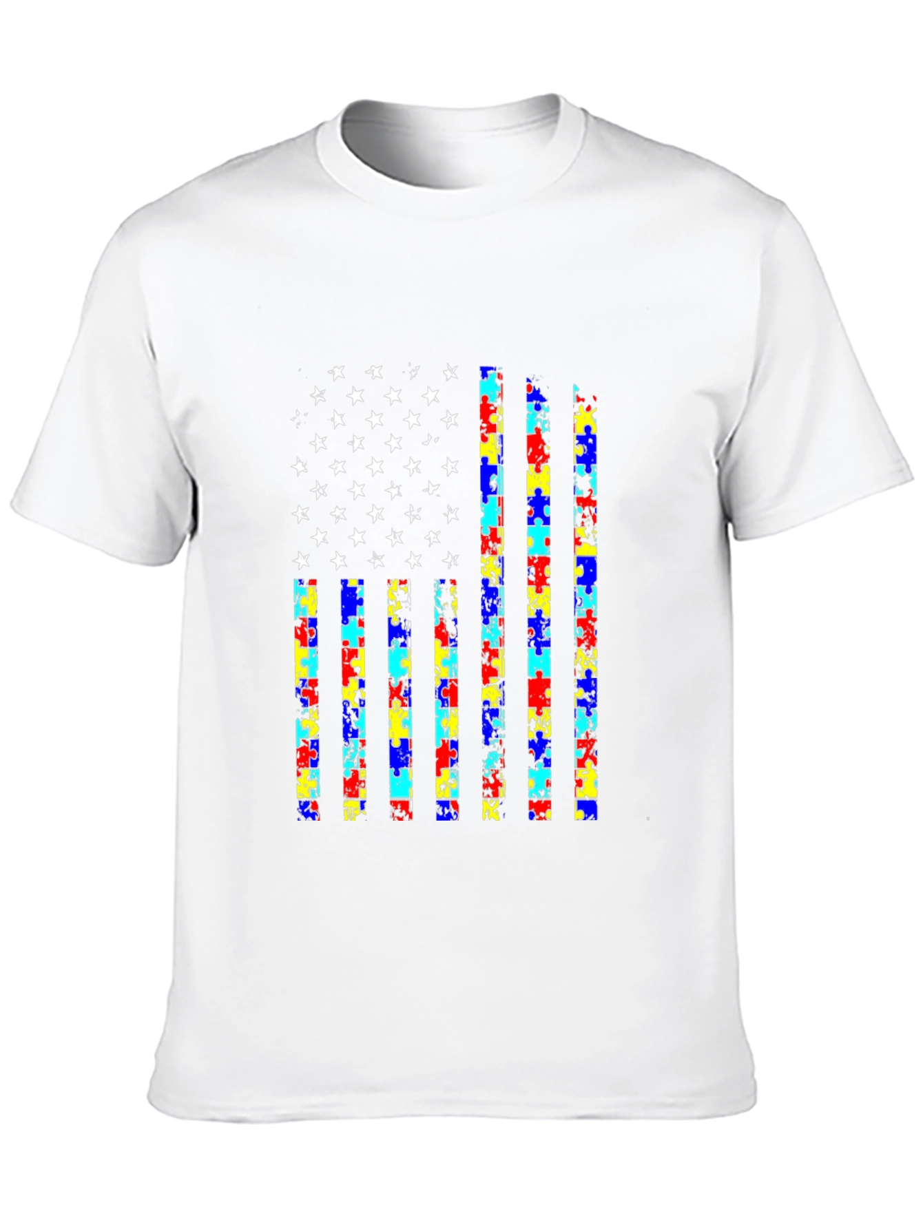 Autism Awareness USA Flag T-Shirt