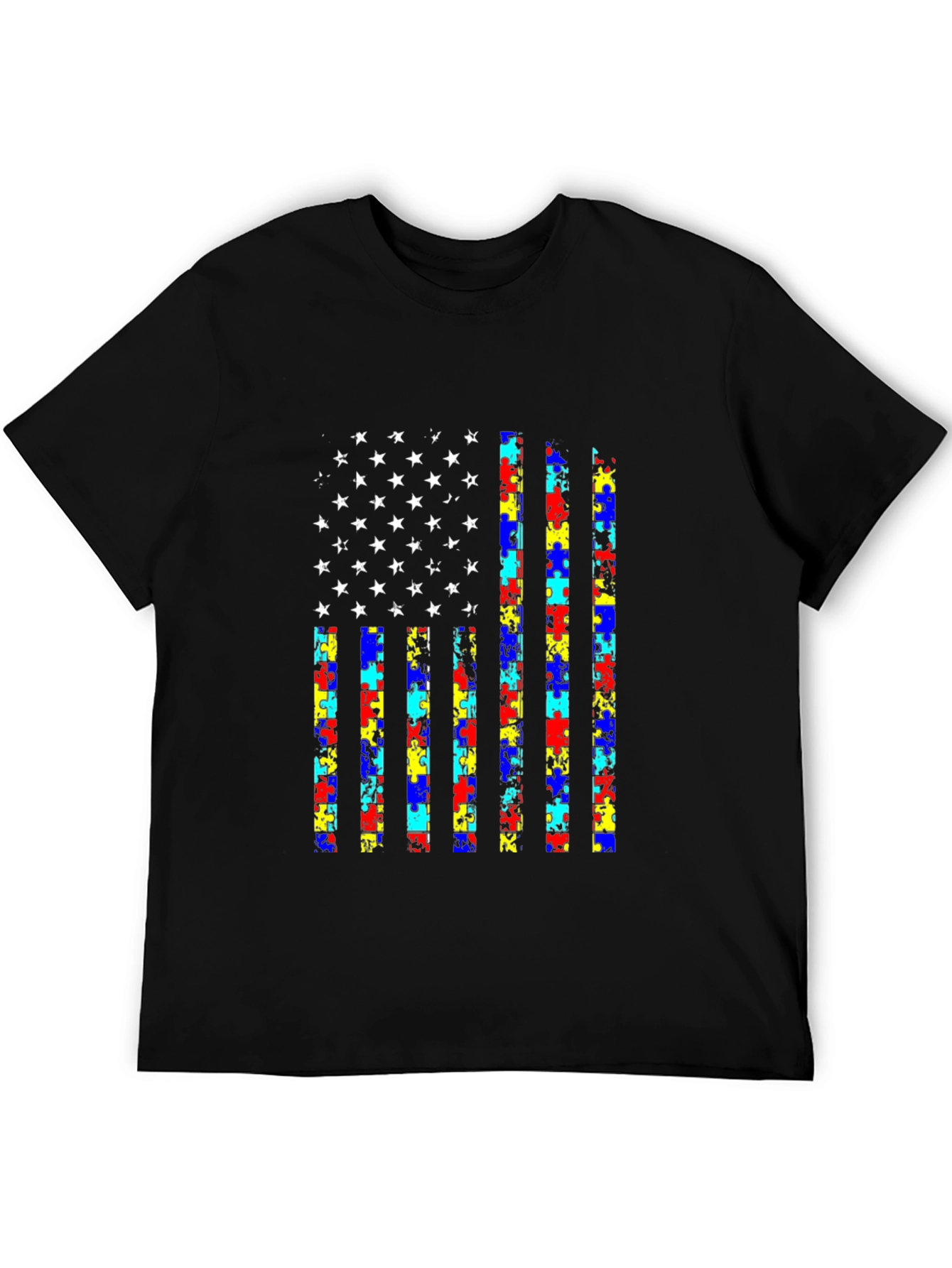 Autism Awareness USA Flag T-Shirt