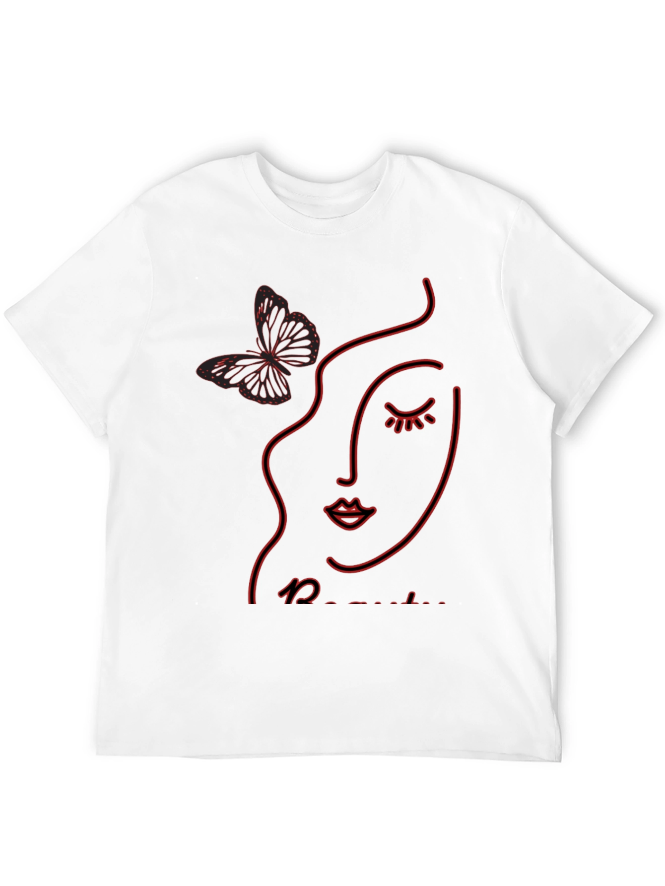 Abstract Face & Butterfly Graphic Tee - Unisex