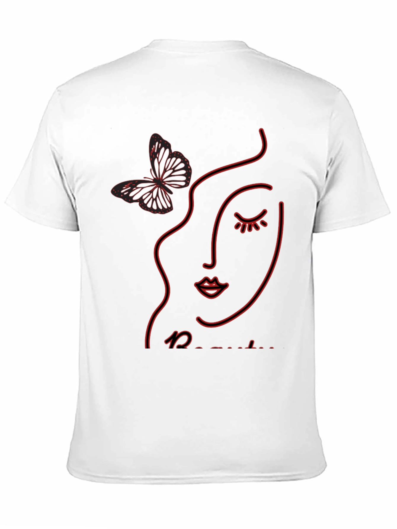 Abstract Face & Butterfly Graphic Tee - Unisex