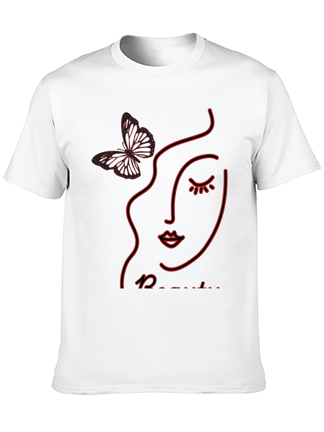 Abstract Face & Butterfly Graphic Tee - Unisex