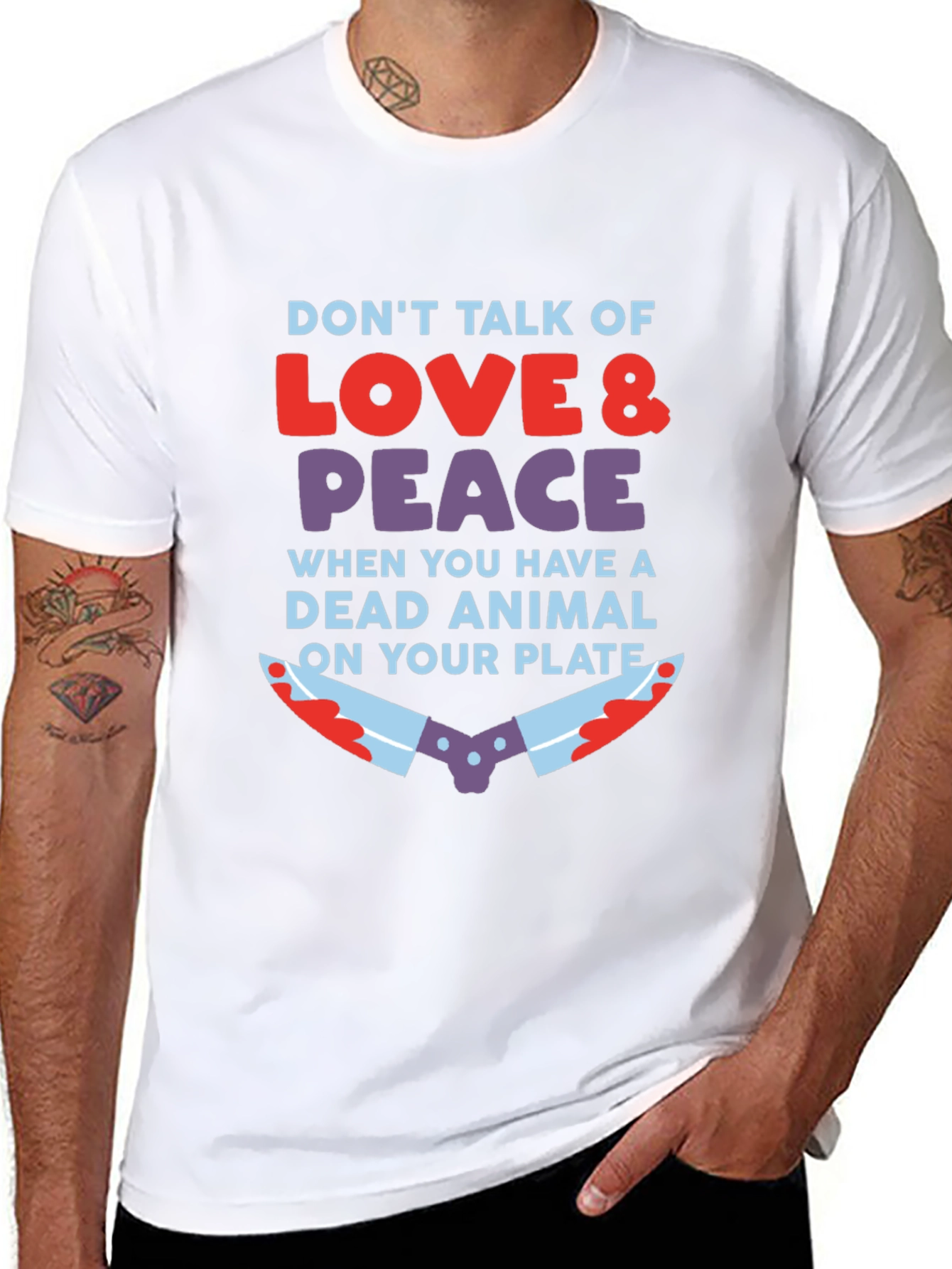 Vegan Love & Peace T-Shirt - Animal Rights Tee