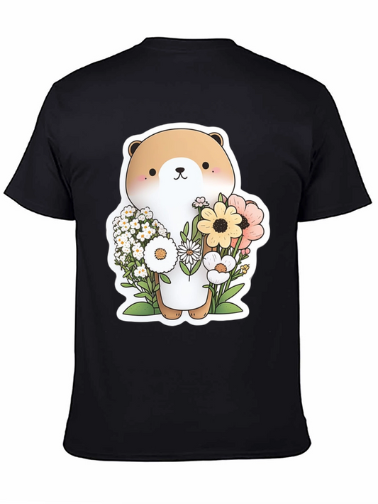 Cute Otter Floral T-Shirt - Unisex