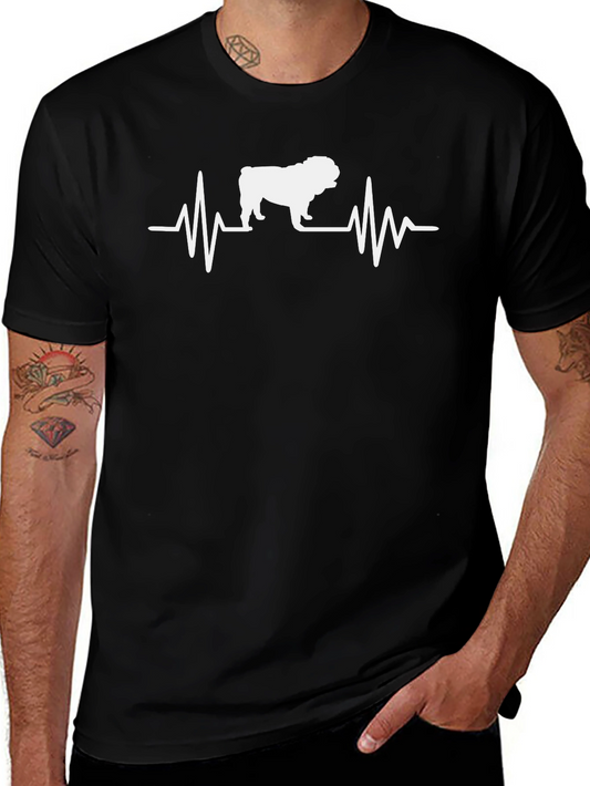 Dog Heartbeat T-Shirt - Black Cotton Tee