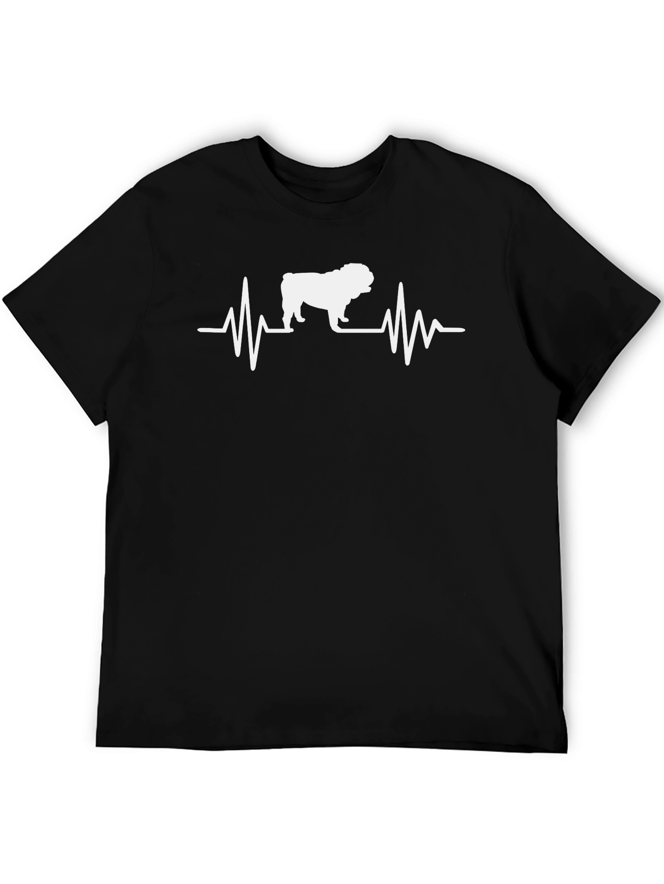 Dog Heartbeat T-Shirt - Black Cotton Tee