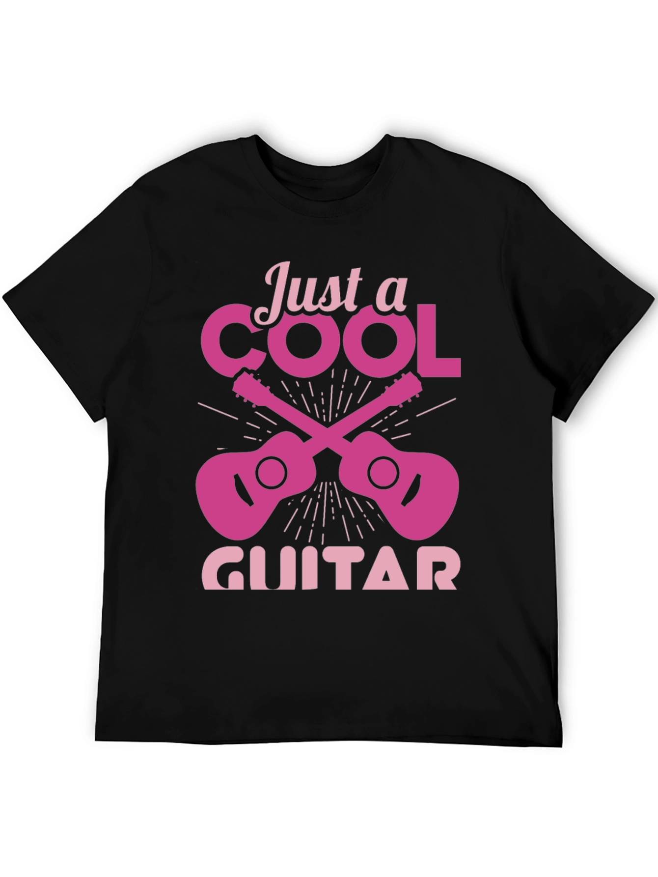 Cool Guitar Graphic Tee - Black Crew Neck