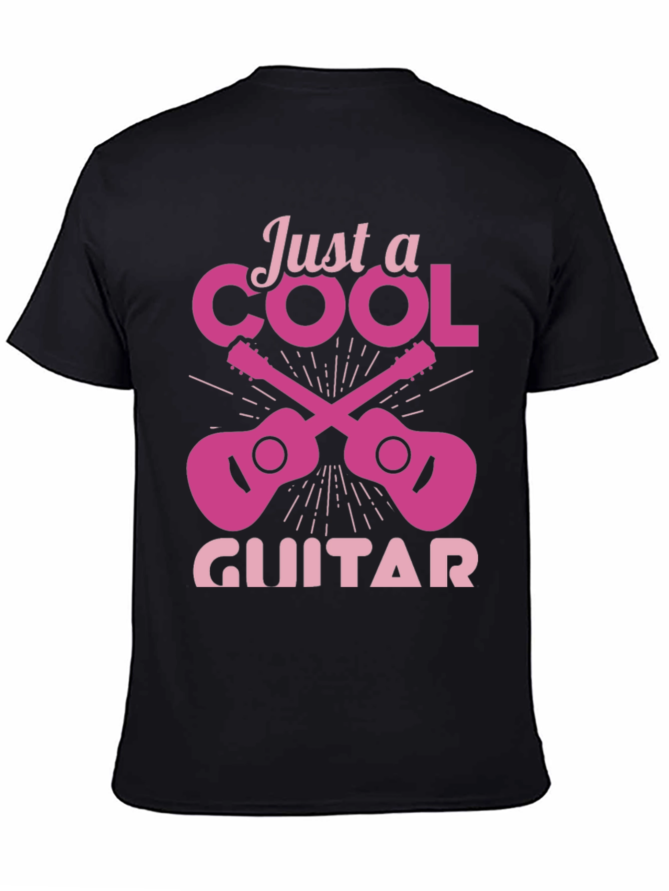Cool Guitar Graphic Tee - Black Crew Neck