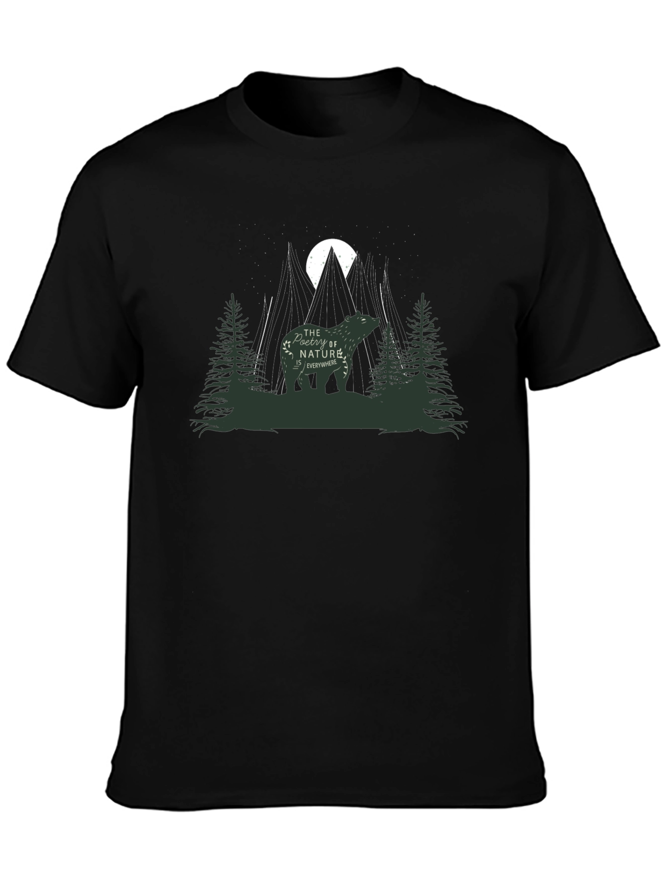 Nature Poetry Bear Graphic Tee - Unisex