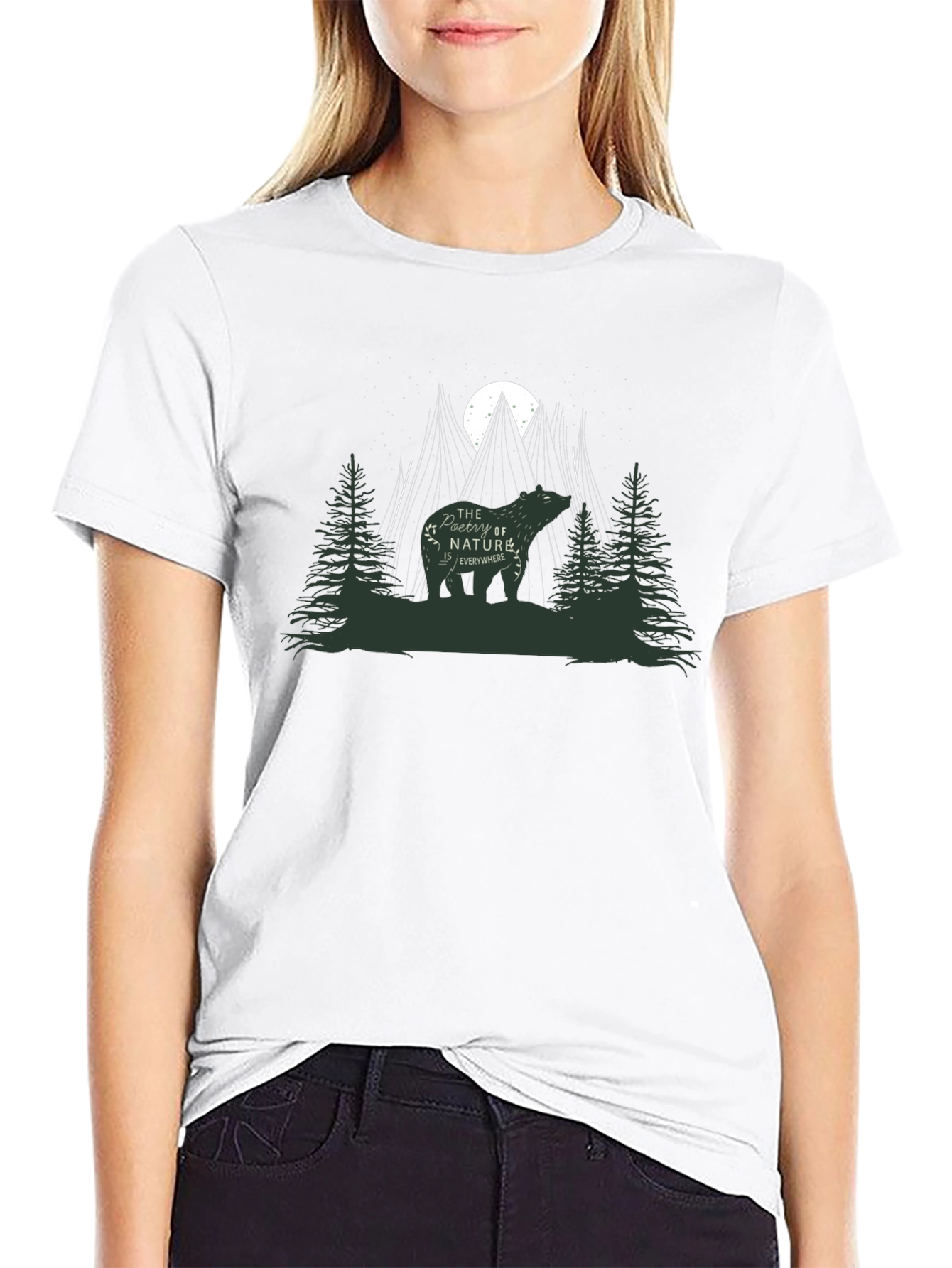 Nature Poetry Bear Graphic Tee - Unisex