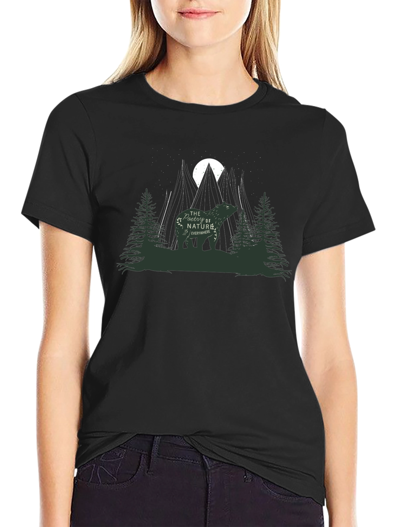 Nature Poetry Bear Graphic Tee - Unisex
