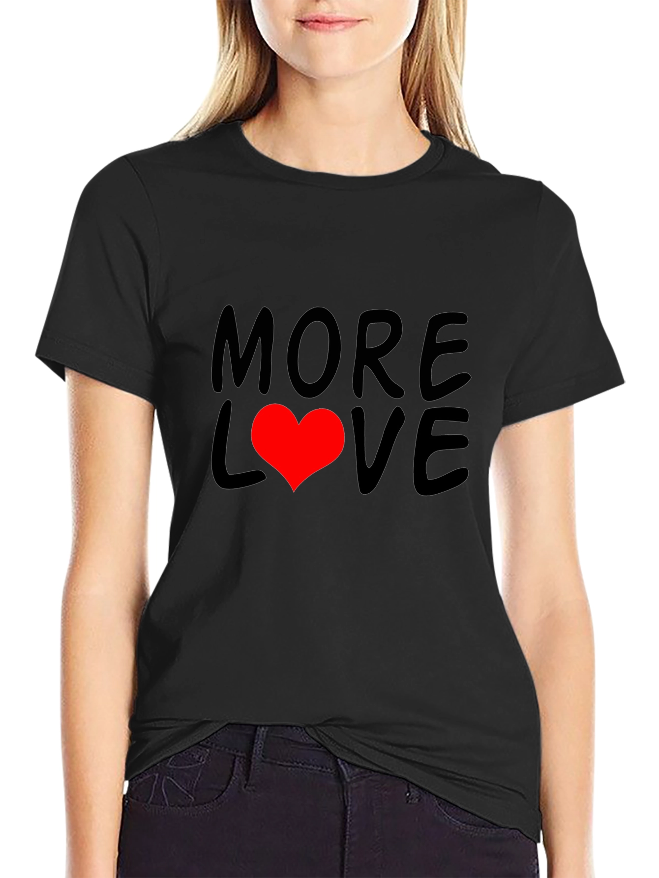 More Love Black Graphic Tee Shirt