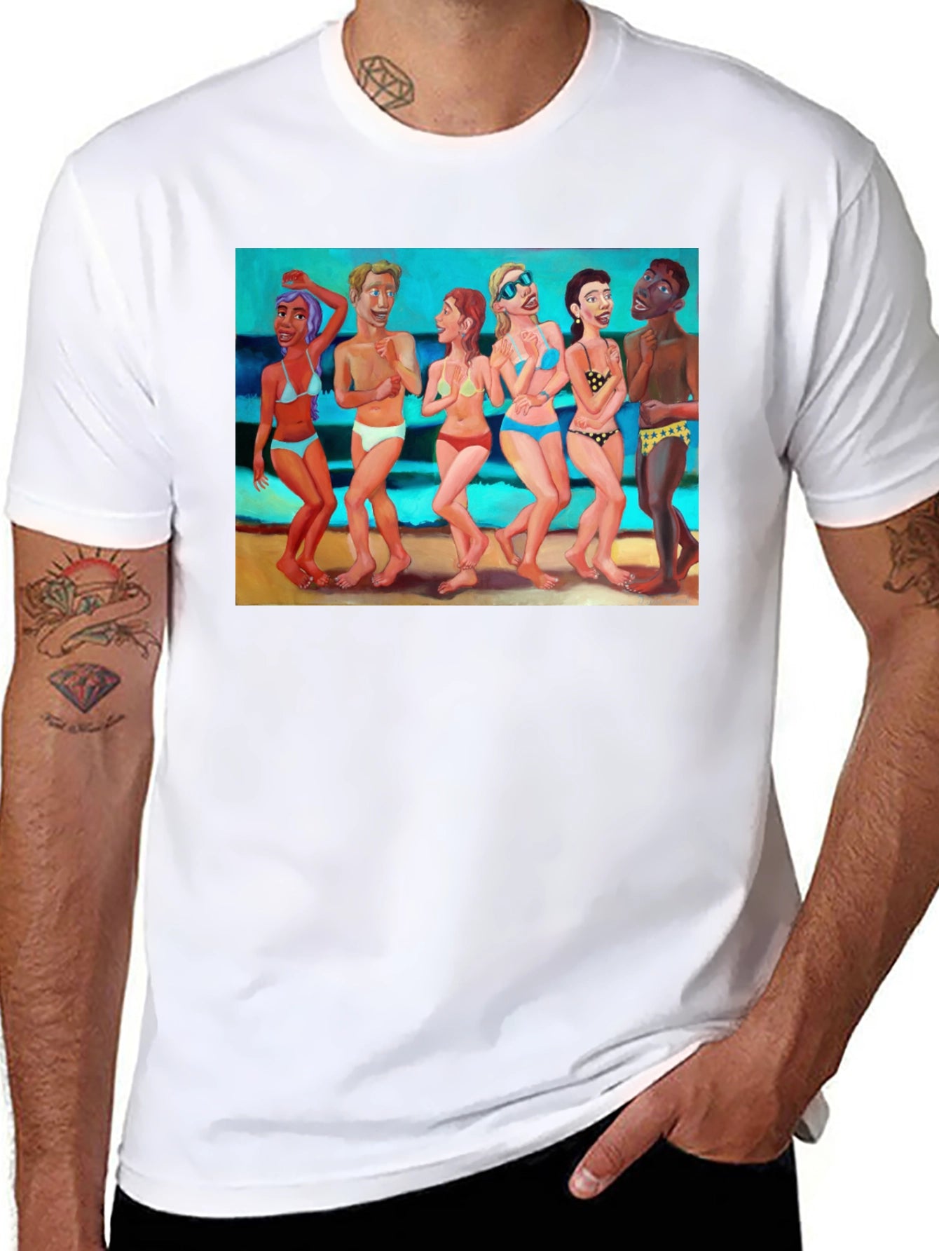 Beach Goers Graphic T-Shirt - Unisex Cotton Tee
