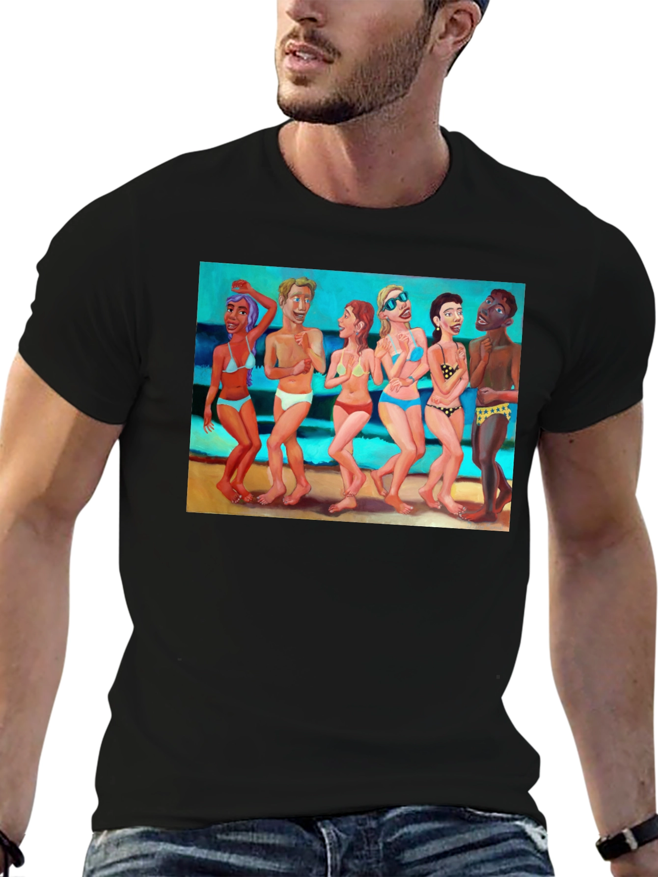 Beach Goers Graphic T-Shirt - Unisex Cotton Tee