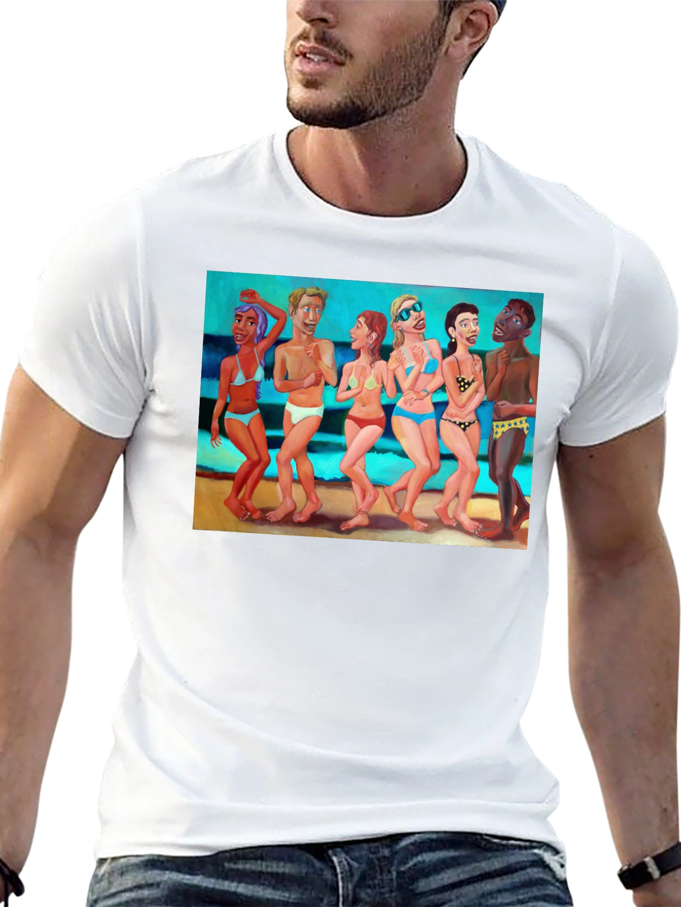 Beach Goers Graphic T-Shirt - Unisex Cotton Tee
