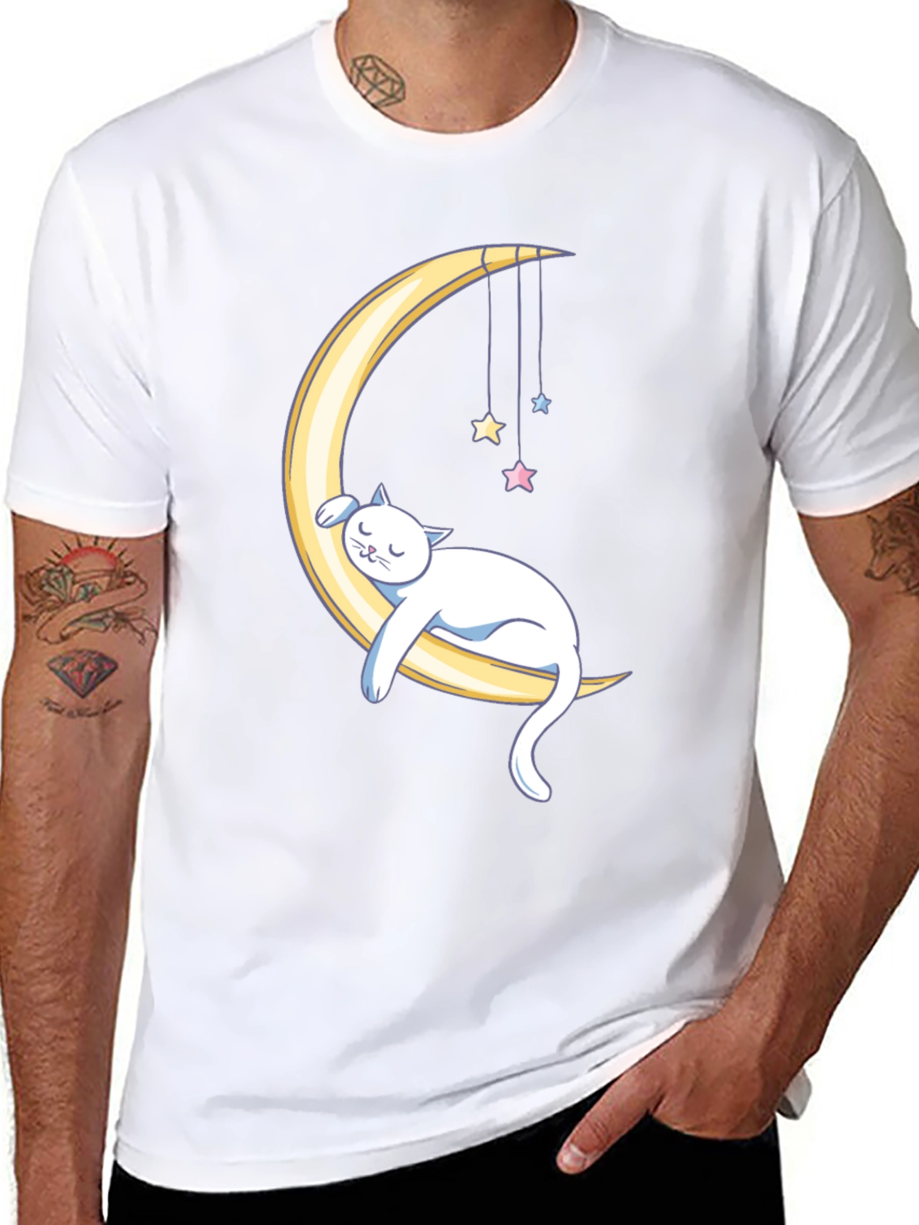 Cat Nap on the Moon Graphic Tee