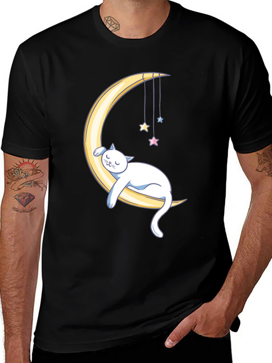 Cat Nap on the Moon Graphic Tee