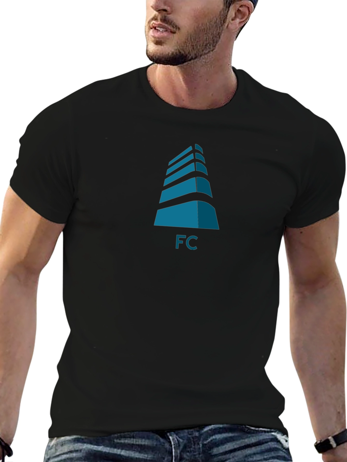Modern Building FC Graphic Black T-Shirt