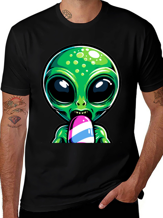 Alien Ice Pop Graphic Tee - Funky Casual Wear