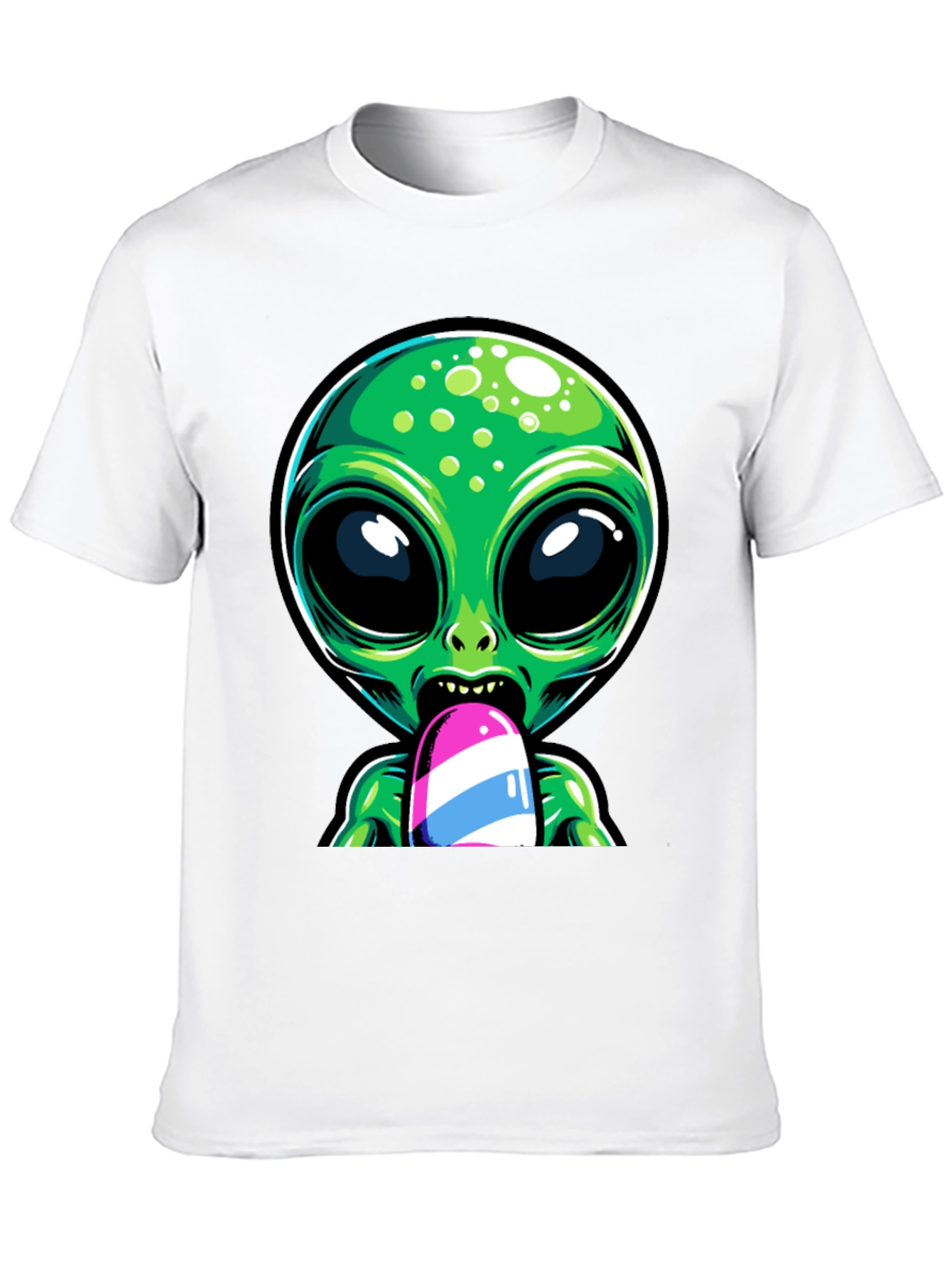 Alien Ice Pop Graphic Tee - Funky Casual Wear