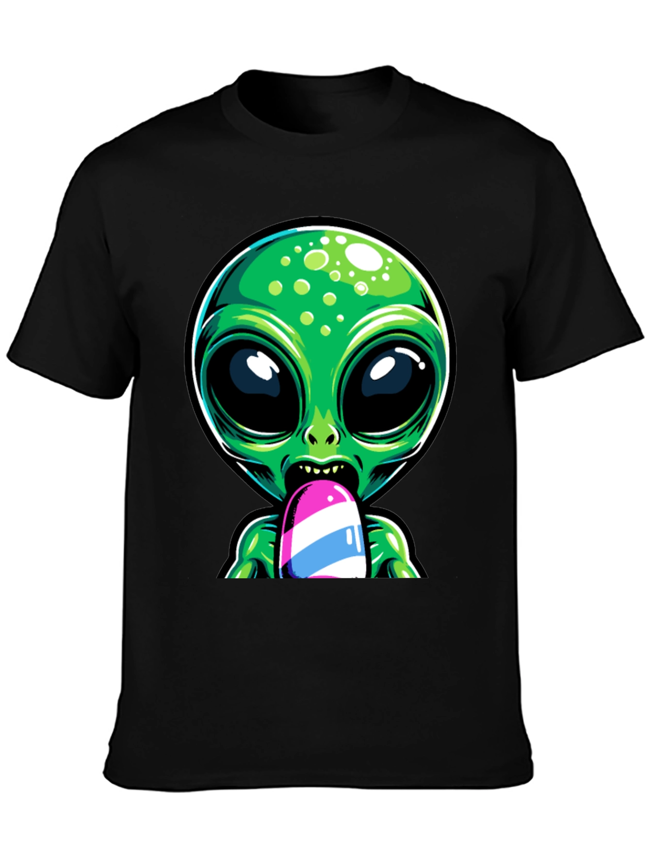 Alien Ice Pop Graphic Tee - Funky Casual Wear