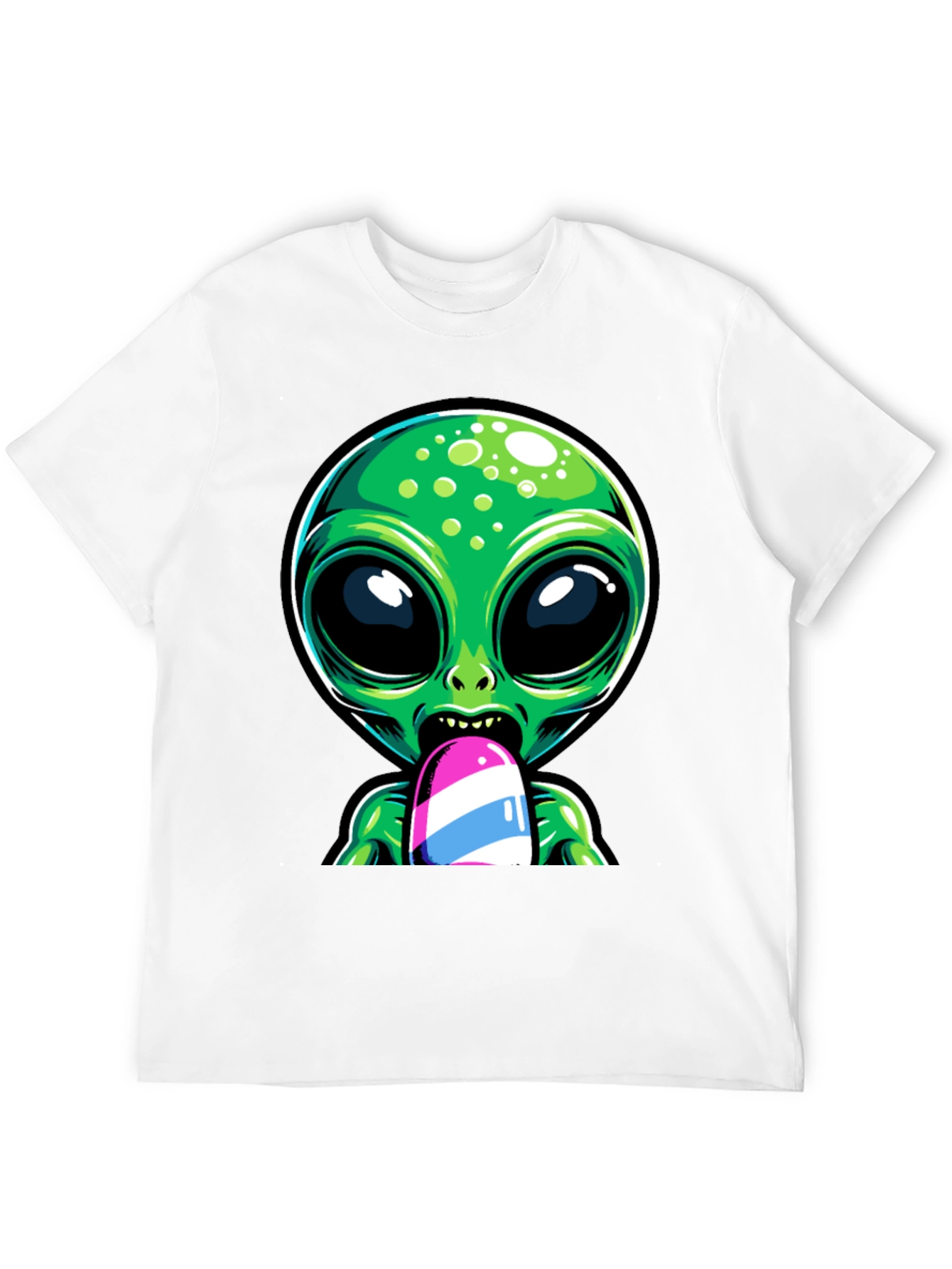 Alien Ice Pop Graphic Tee - Funky Casual Wear