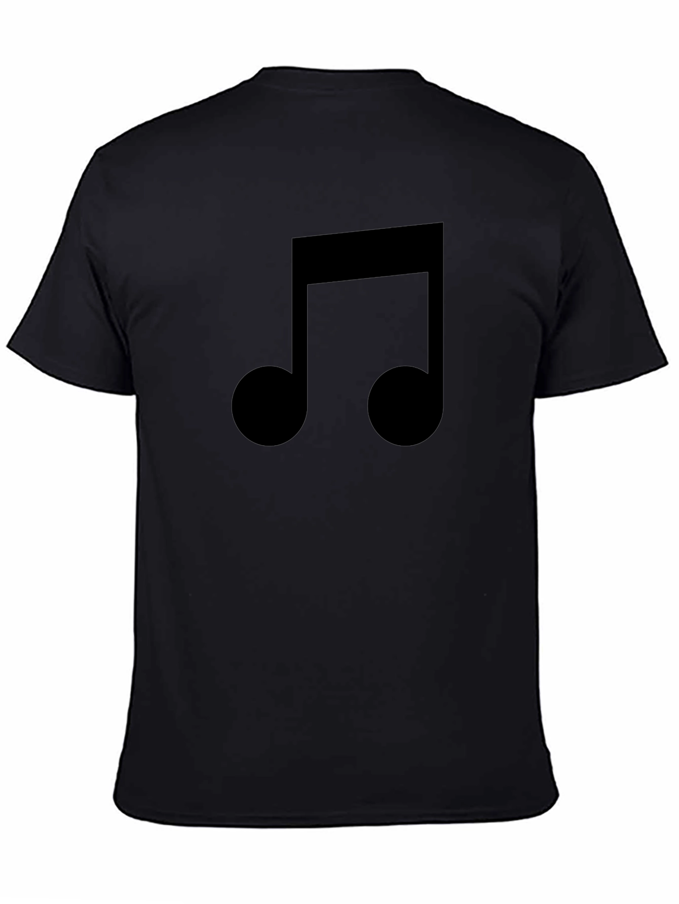 Musical Note Graphic Tee - Black Casual Cotton T-Shirt