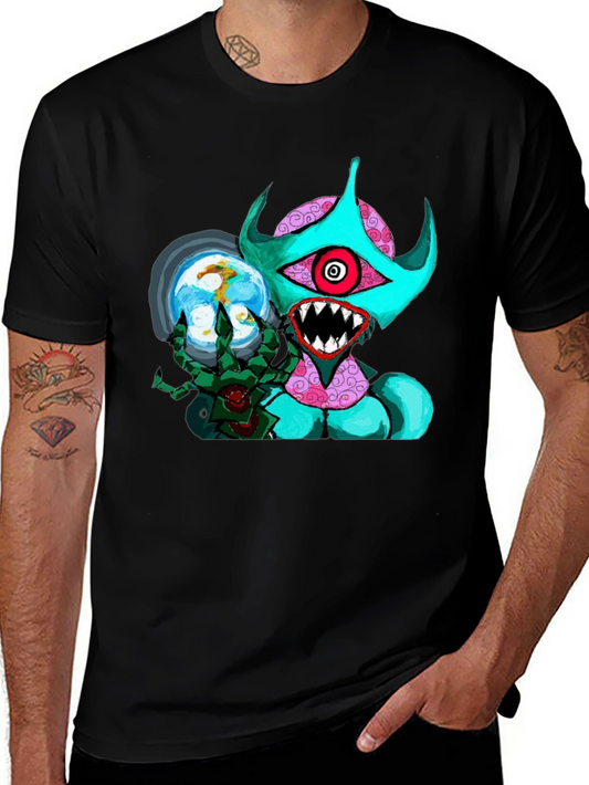 Monster Graphic Black T-Shirt - Unique Design