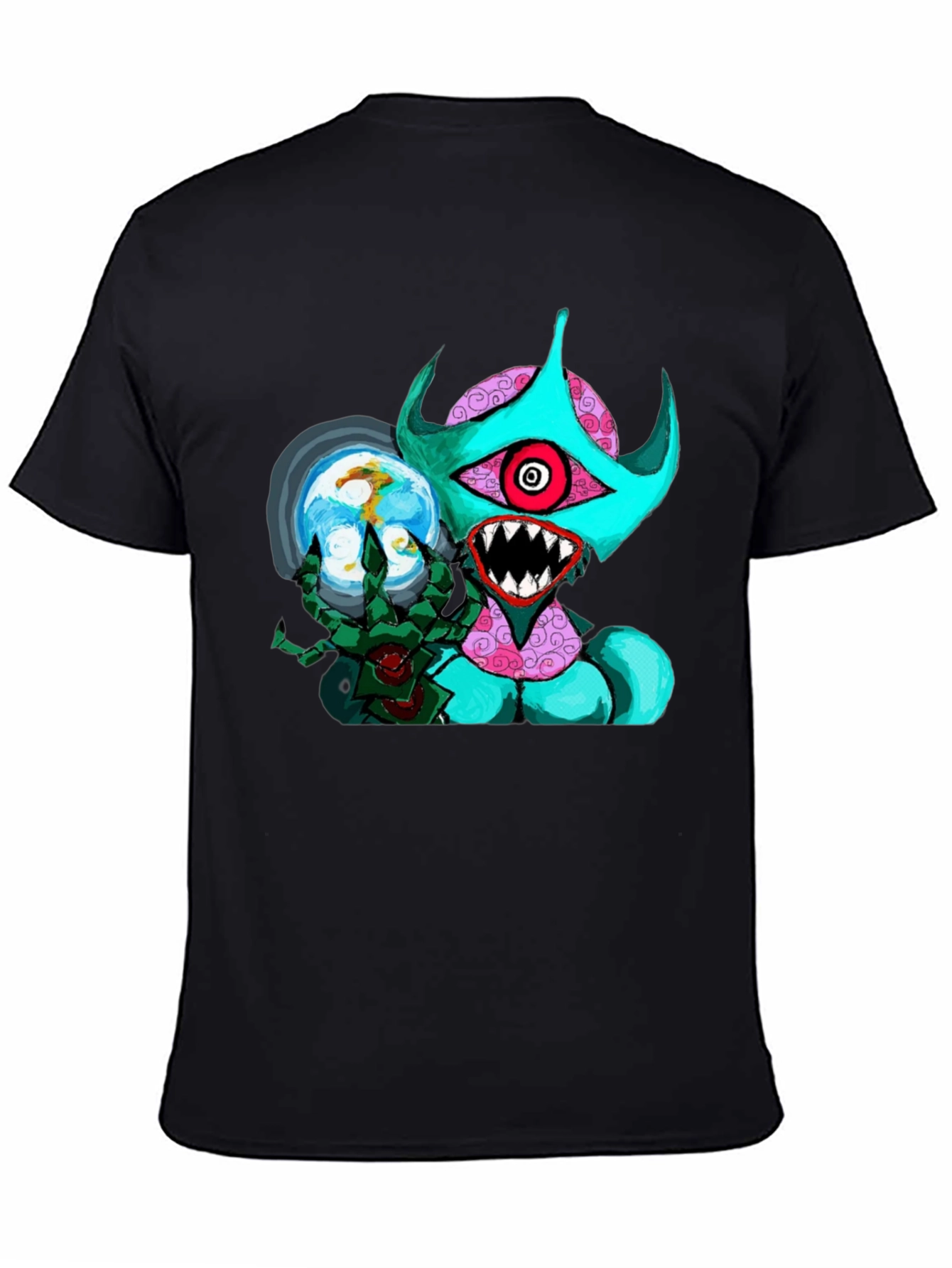 Monster Graphic Black T-Shirt - Unique Design
