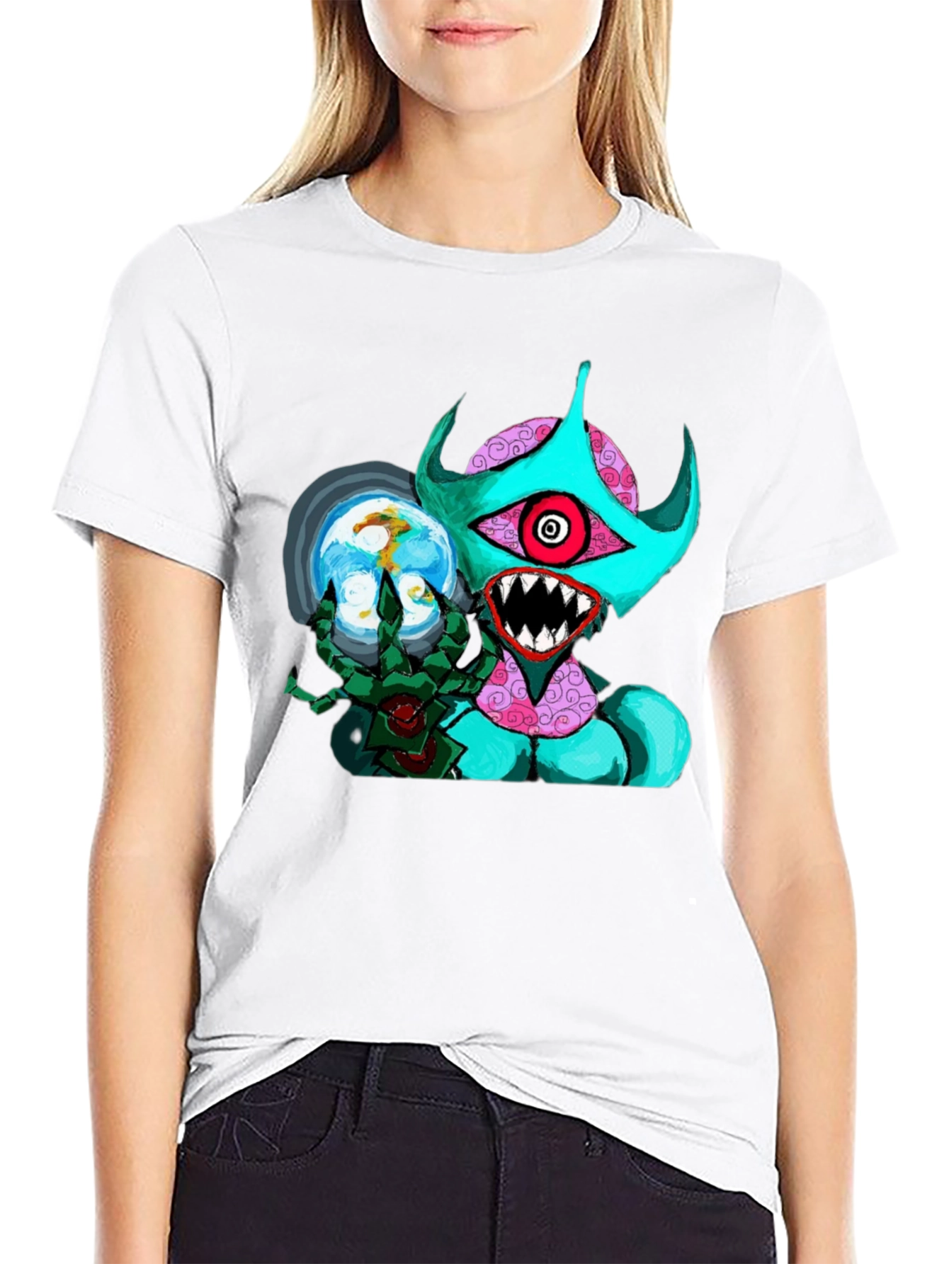 Monster Graphic Black T-Shirt - Unique Design