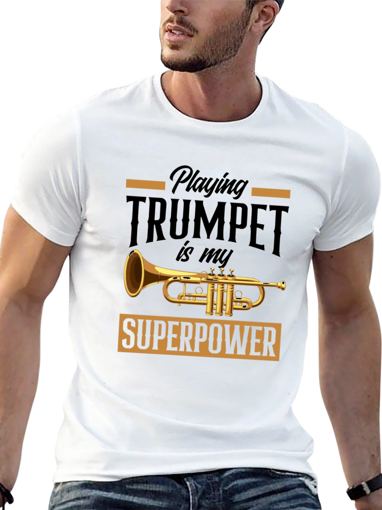 Trumpet Superpower Graphic T-Shirt