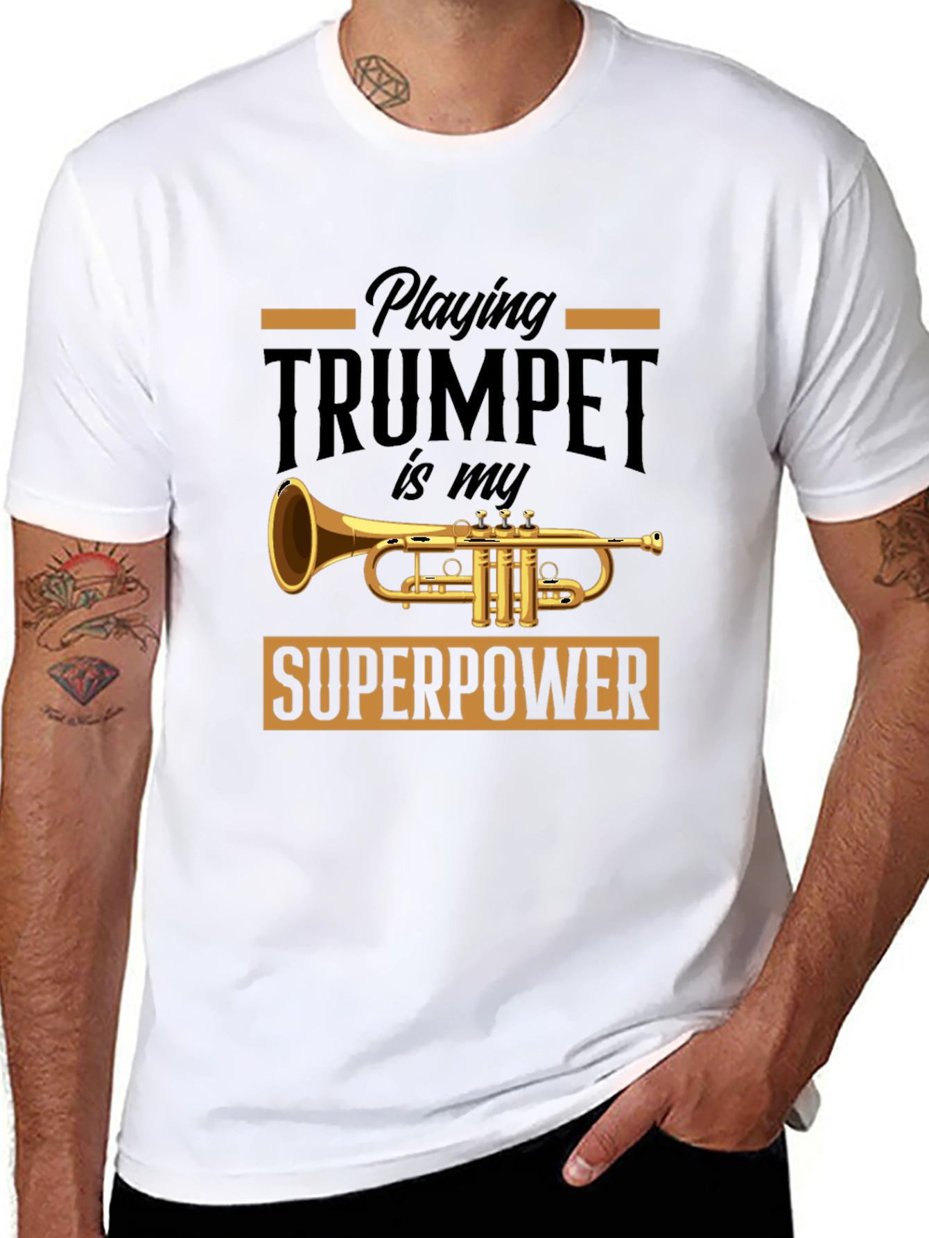 Trumpet Superpower Graphic T-Shirt