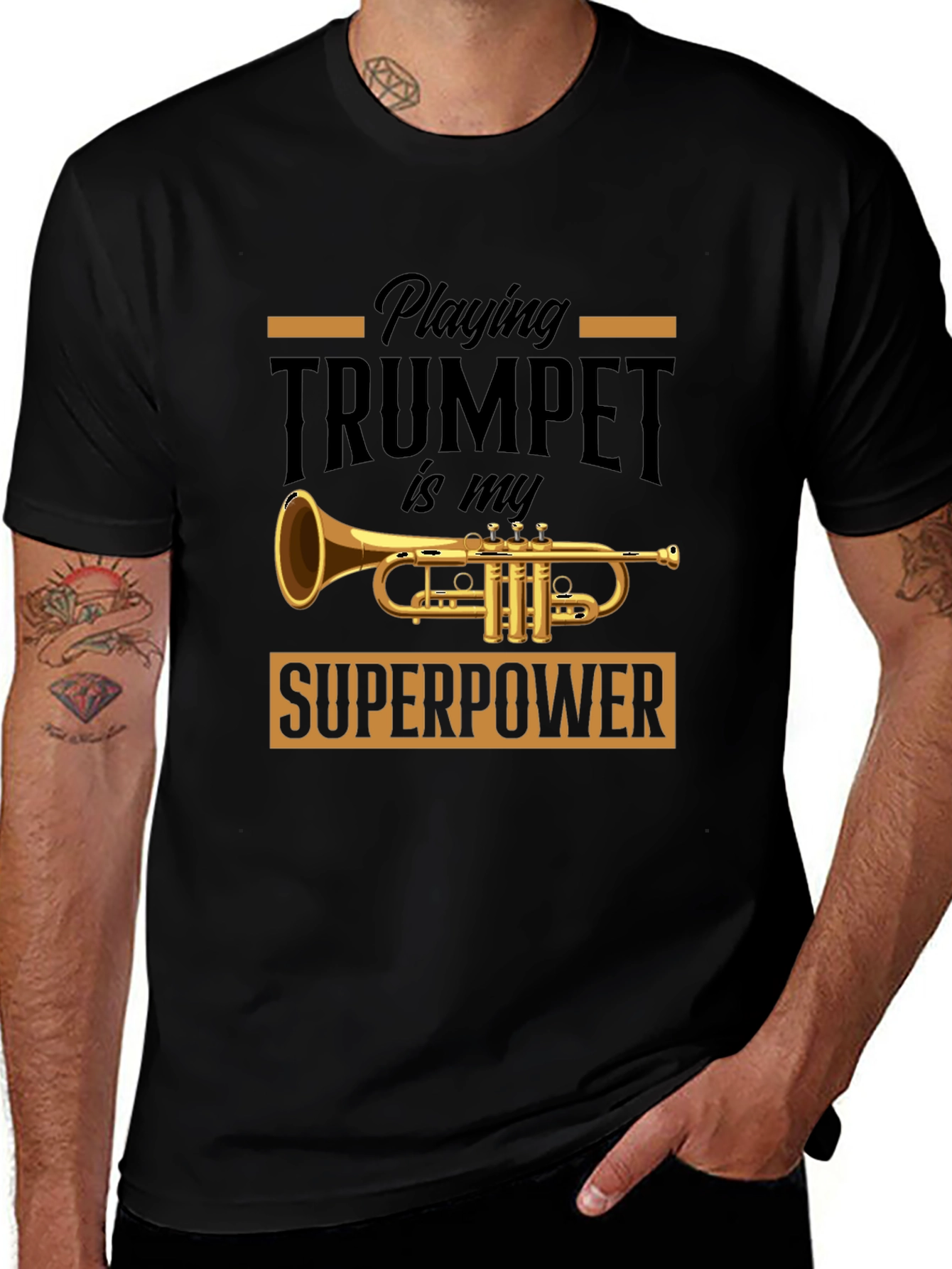Trumpet Superpower Graphic T-Shirt