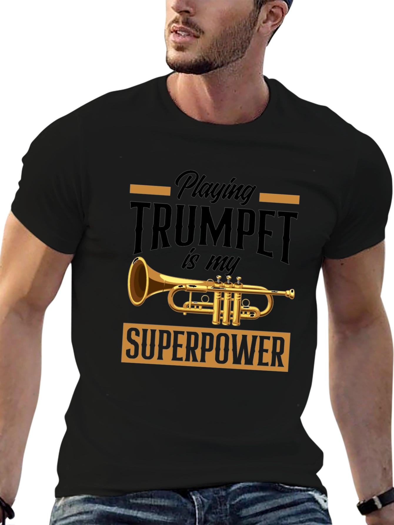 Trumpet Superpower Graphic T-Shirt