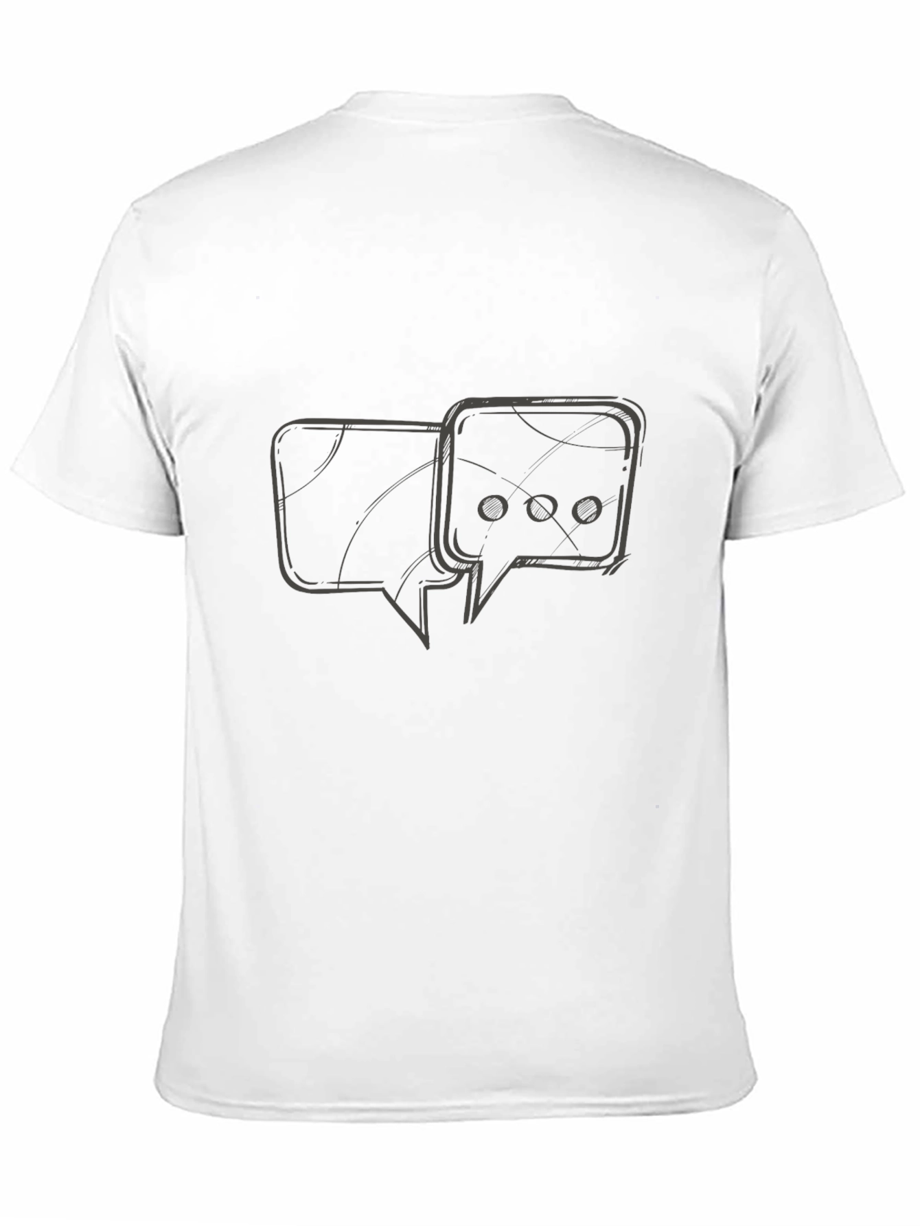 Black T-Shirt with Chat Bubble Graphic