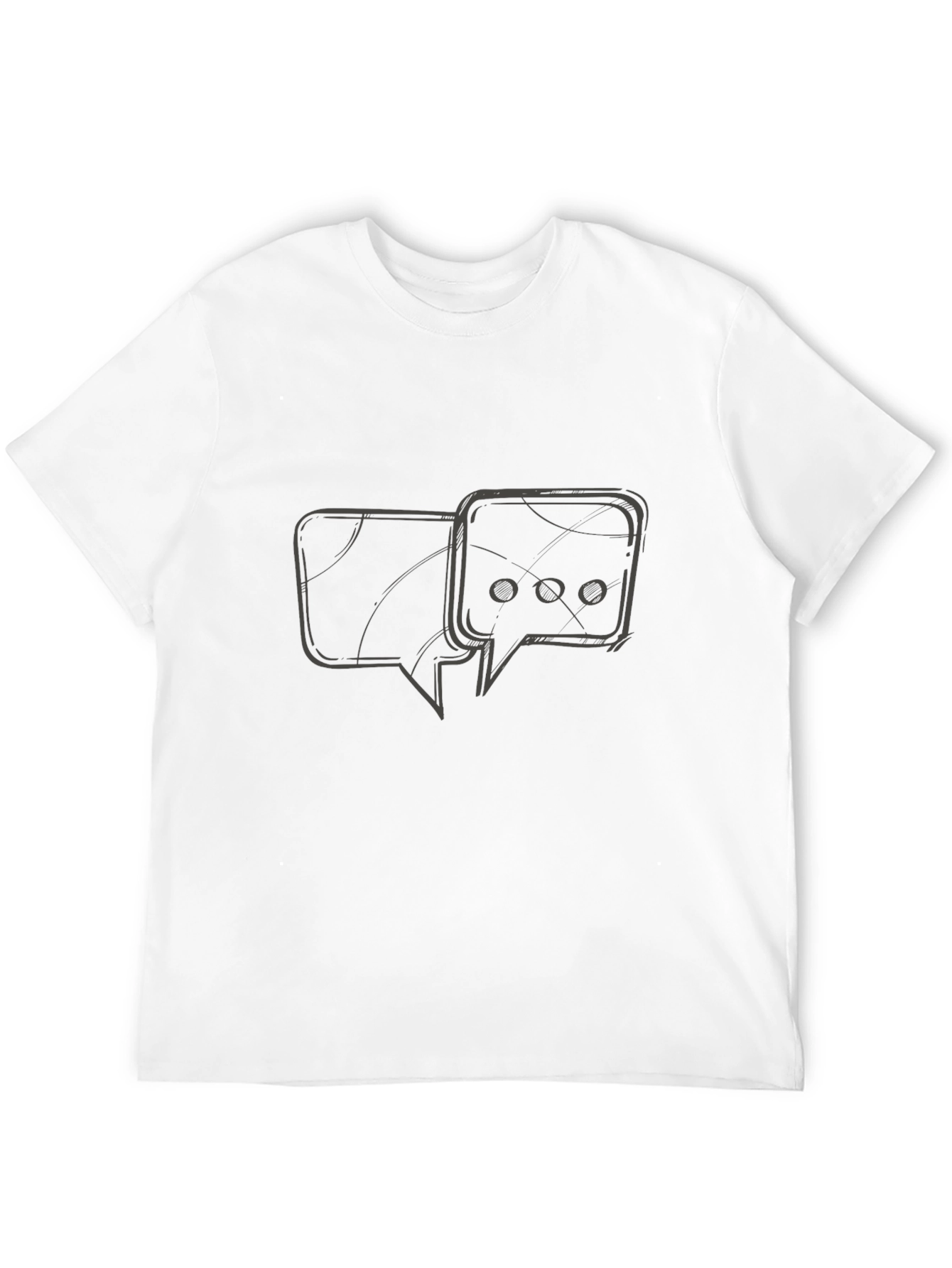Black T-Shirt with Chat Bubble Graphic