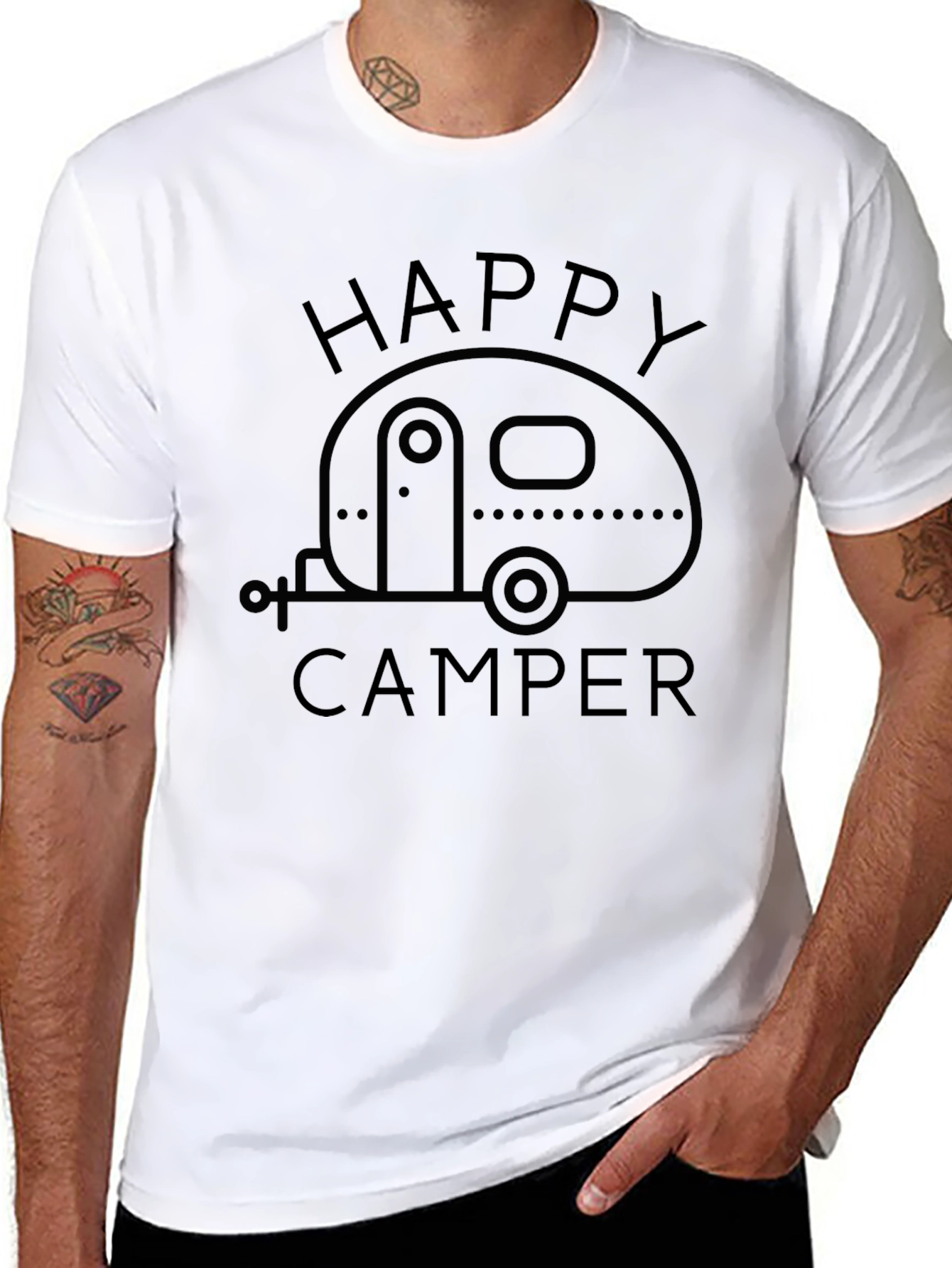 Happy Camper Graphic T-Shirt - Camping Adventure Tee